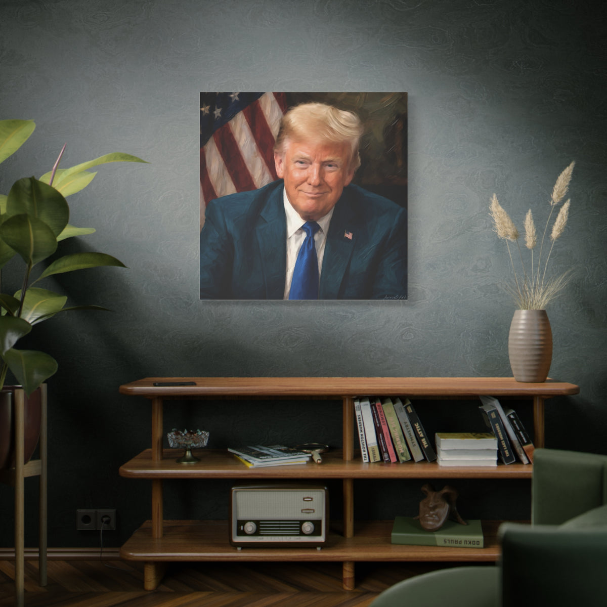 Trump Patriotic Portrait Matte Canvas (Stretched)