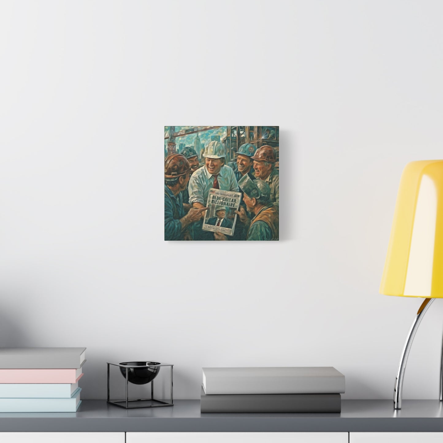 Trump Blue-Collar Billionaire Canvas Print — Vintage Labor Wall Art