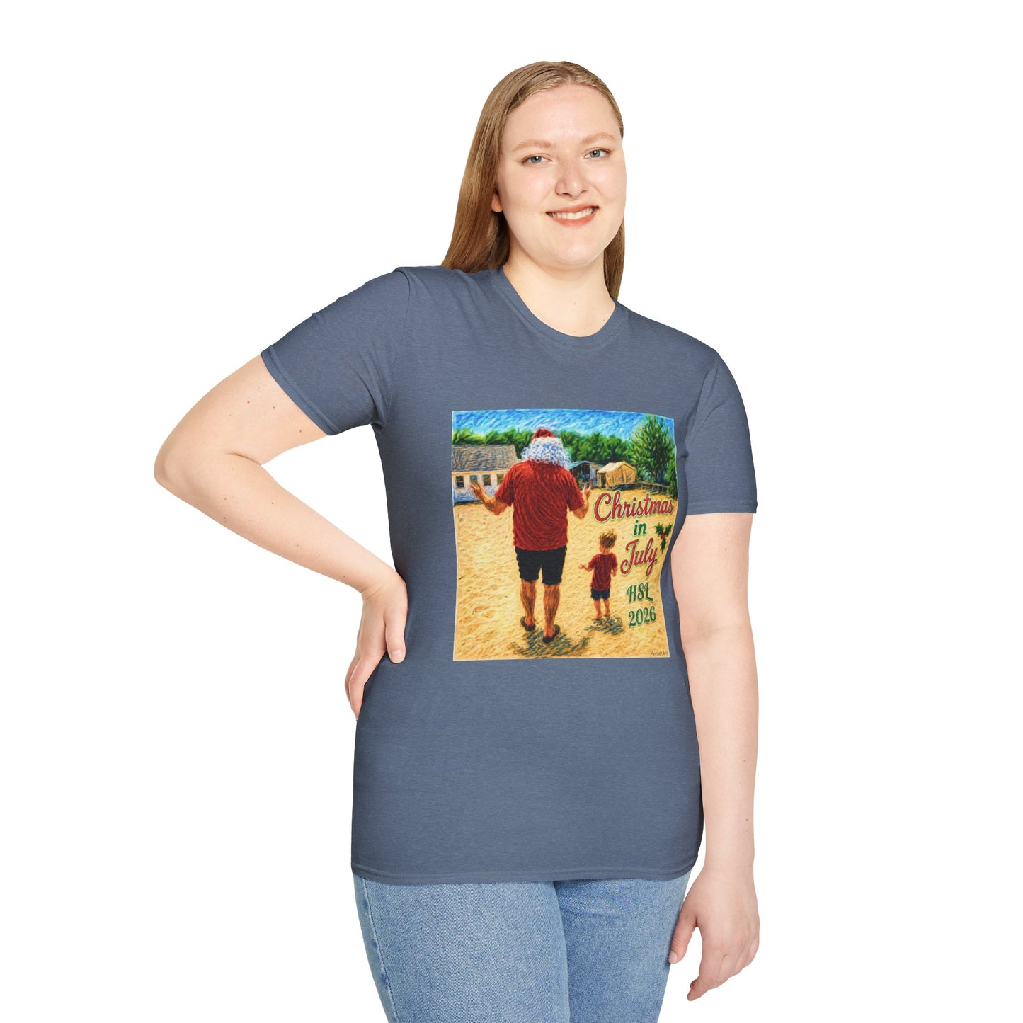 T-Shirt — Christmas in July Santa Beach Graphic Tee