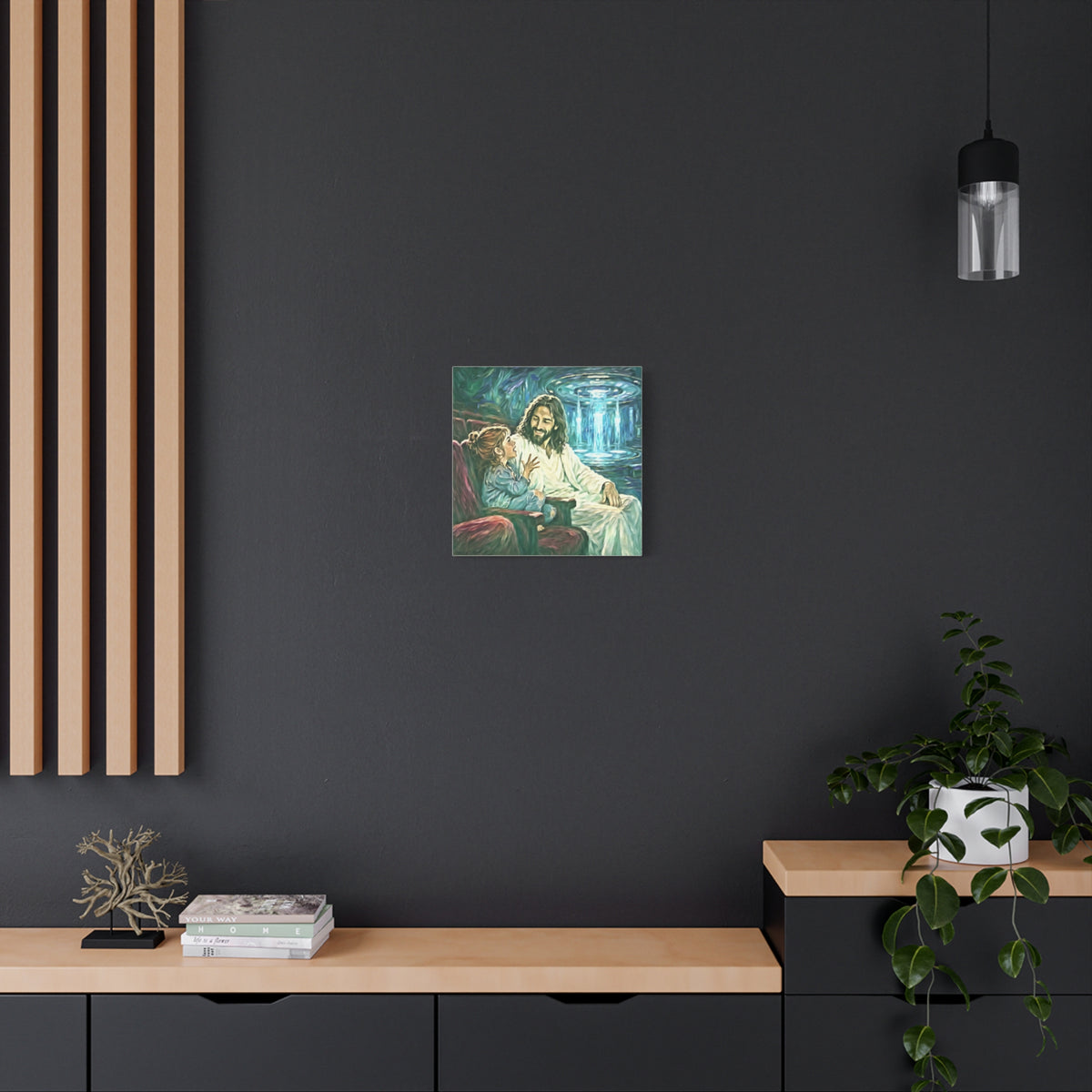 Jesus with Child Matte Canvas Wall Art — Stretched 1.25" Inspirational Christian Decor