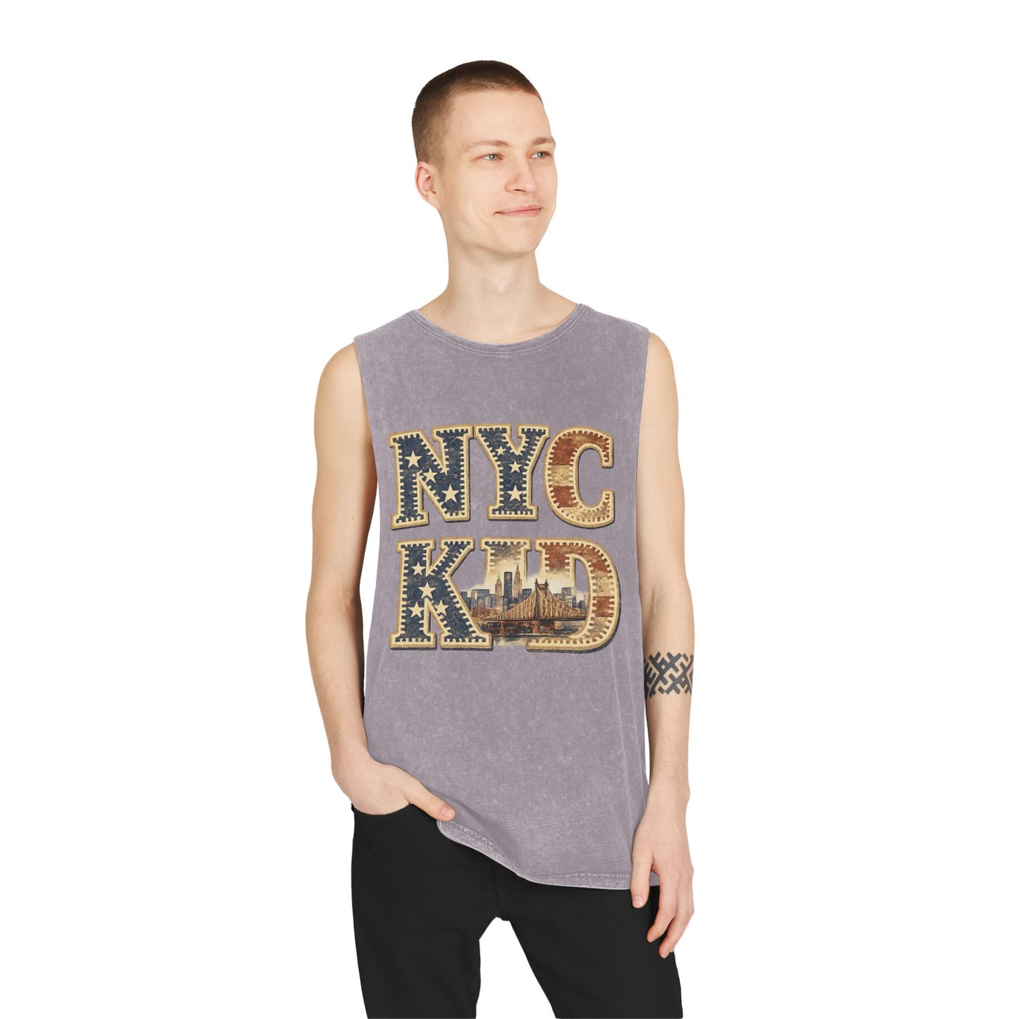 NYC Kid Stonewash Tank Top — Vintage New York City Graphic