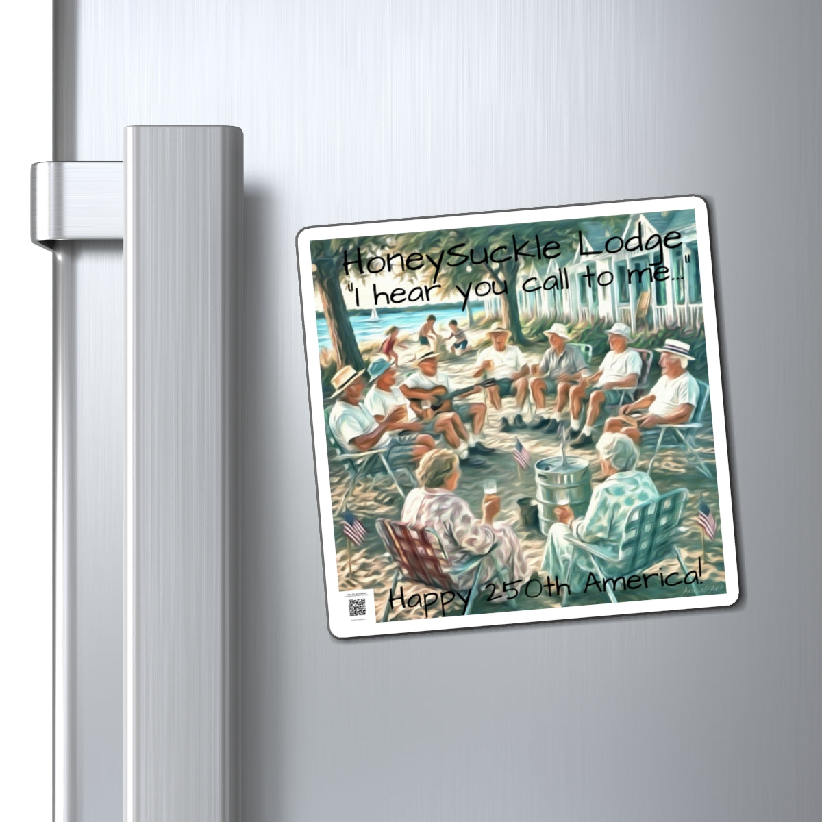 Honeysuckle Lodge 'I Hear You Call to Me' Americana Refrigerator Magnet — Happy 250th America