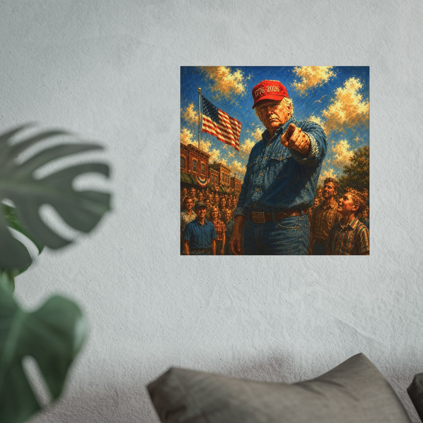 Trump Fine Art Poster — Patriotic '1776-2026' Uncle Sam Style Print