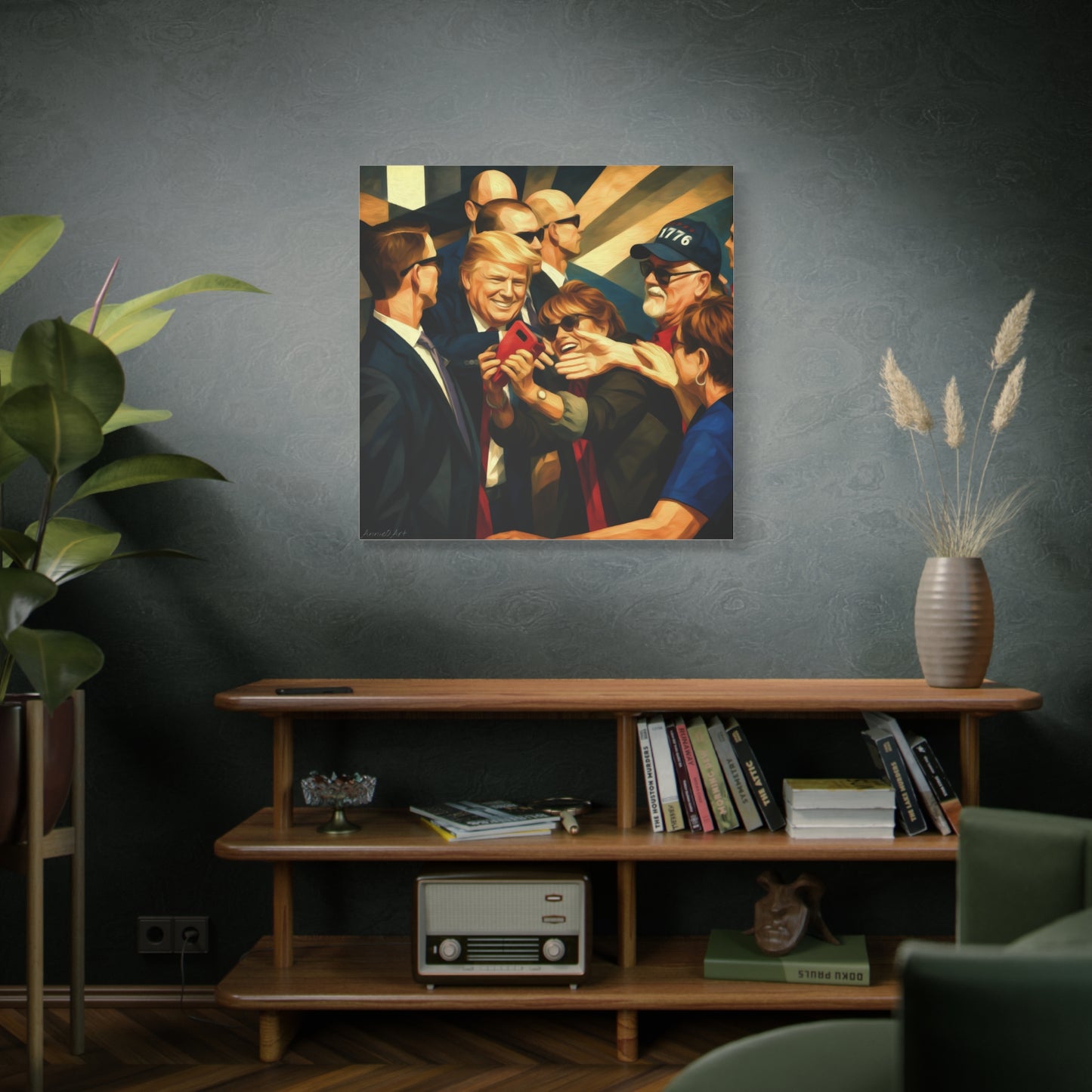 Trump Selfie with Supporters—Matte Canvas Art - Stretched 1.25"
