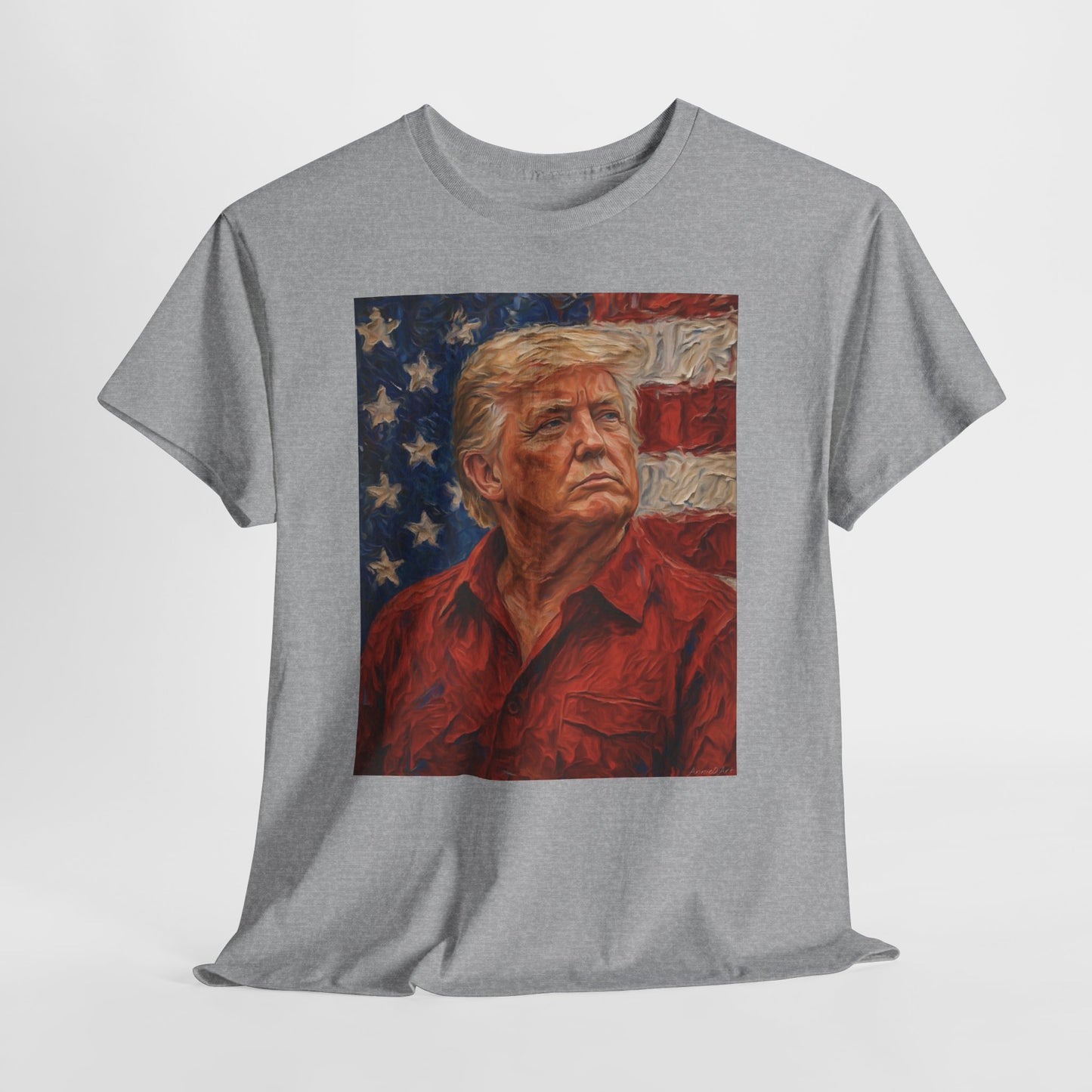 Trump Patriotic Portrait Tee — American Flag Portrait Graphic T-Shirt