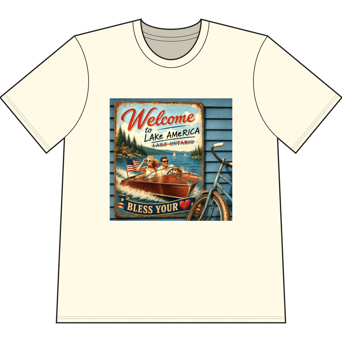 Lake America “Welcome to Lake America — Bless Your ” T‑Shirt