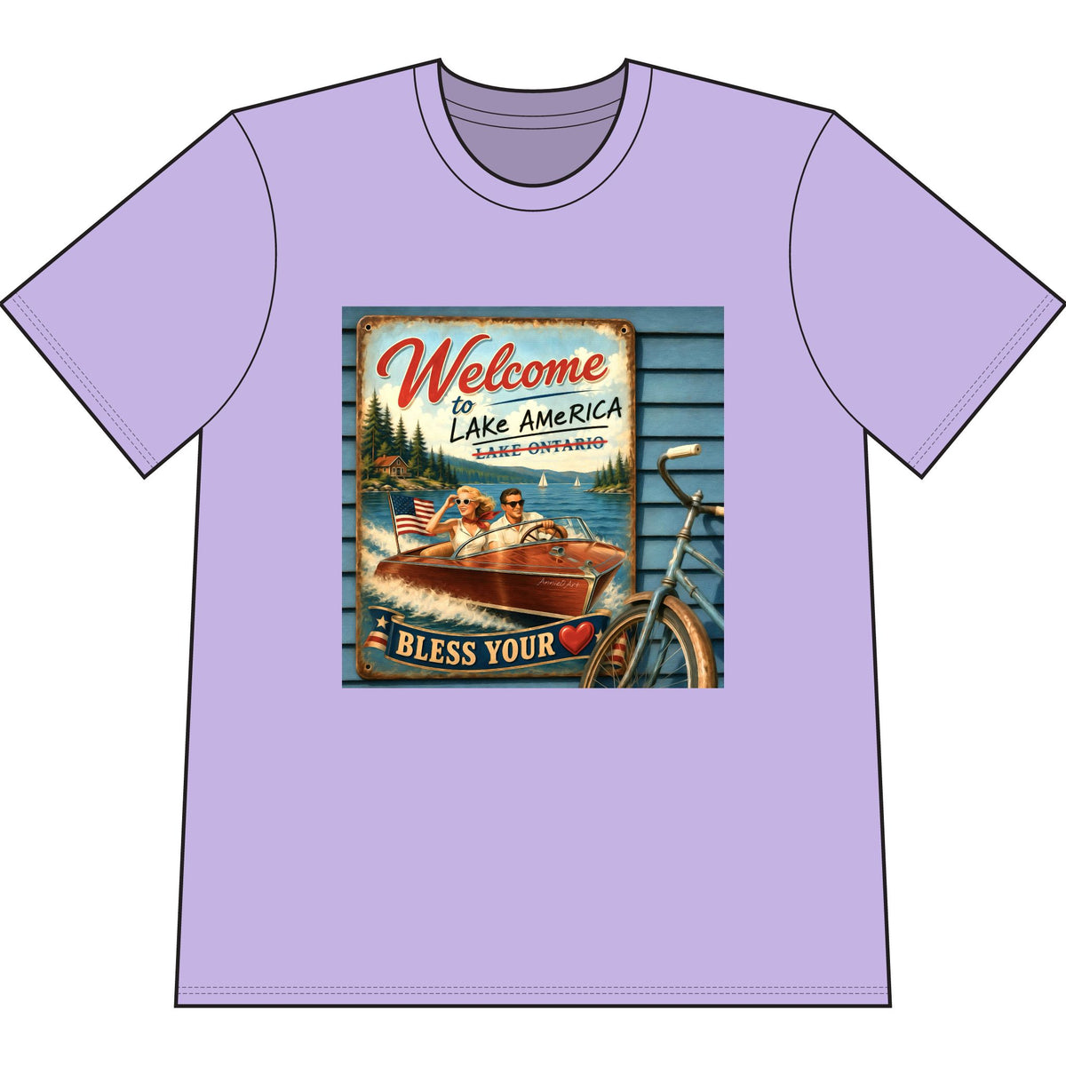 Lake America “Welcome to Lake America — Bless Your ” T‑Shirt