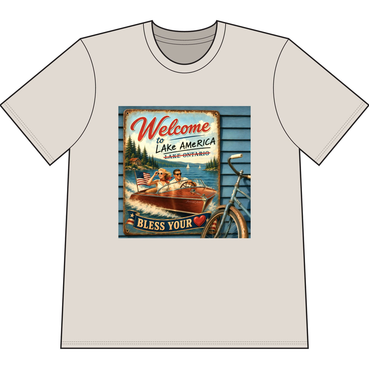 Lake America “Welcome to Lake America — Bless Your ” T‑Shirt