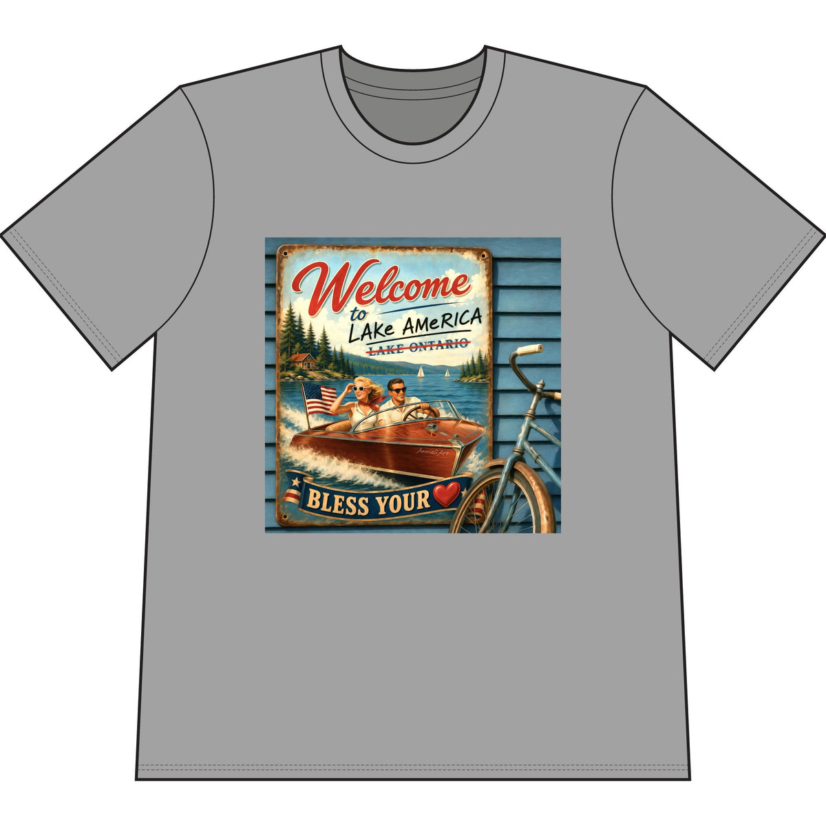 Lake America “Welcome to Lake America — Bless Your ” T‑Shirt