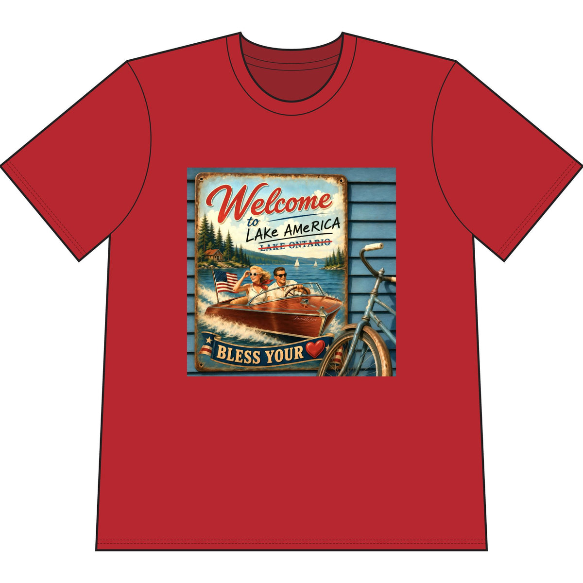 Lake America “Welcome to Lake America — Bless Your ” T‑Shirt