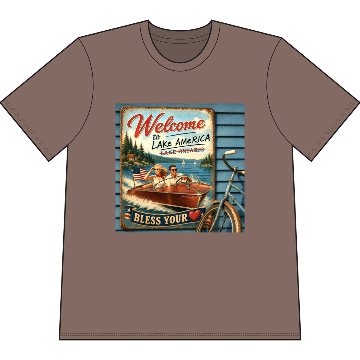 Lake America “Welcome to Lake America — Bless Your ” T‑Shirt
