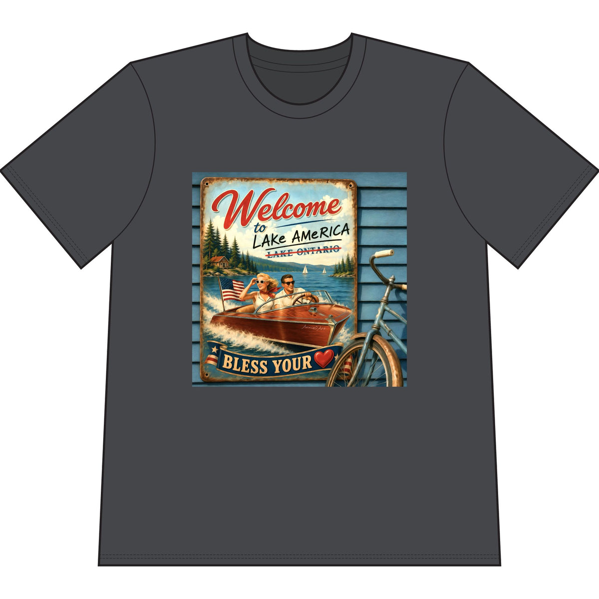 Lake America “Welcome to Lake America — Bless Your ” T‑Shirt