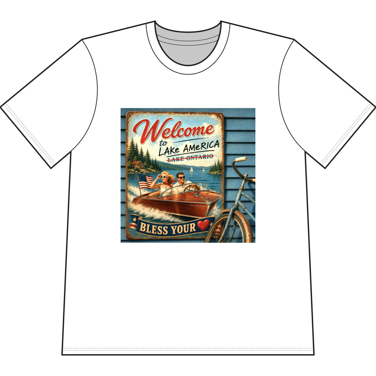 Lake America “Welcome to Lake America — Bless Your ” T‑Shirt