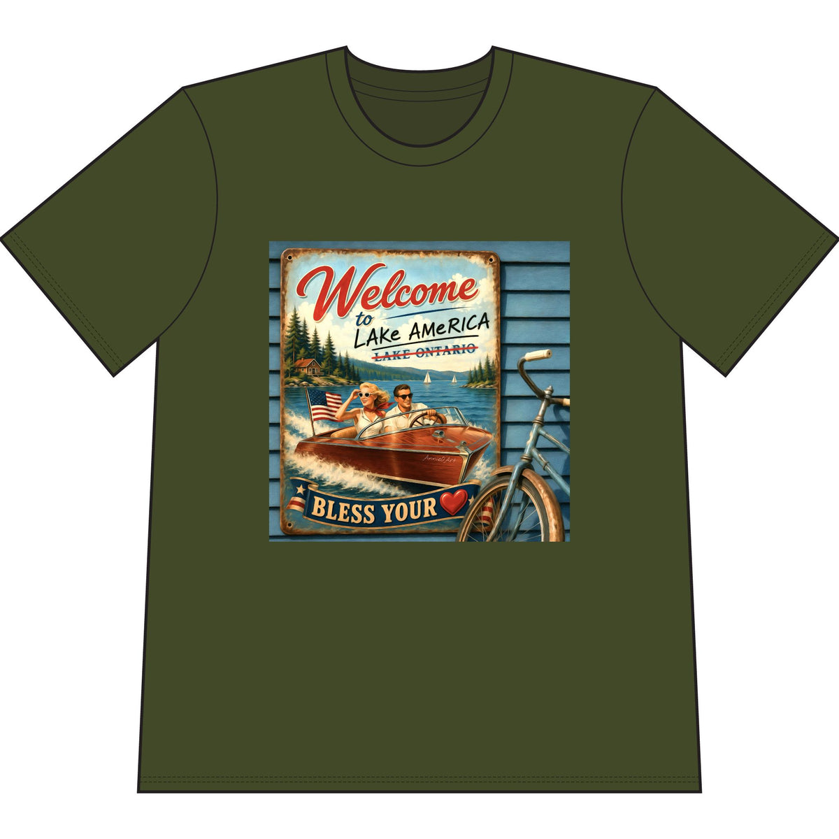Lake America “Welcome to Lake America — Bless Your ” T‑Shirt