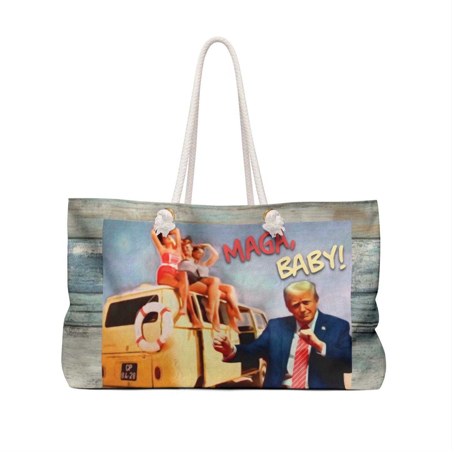 Beach bag-Retro MAGA Beach Weekender Bag — Fun Patriotic Travel Tote