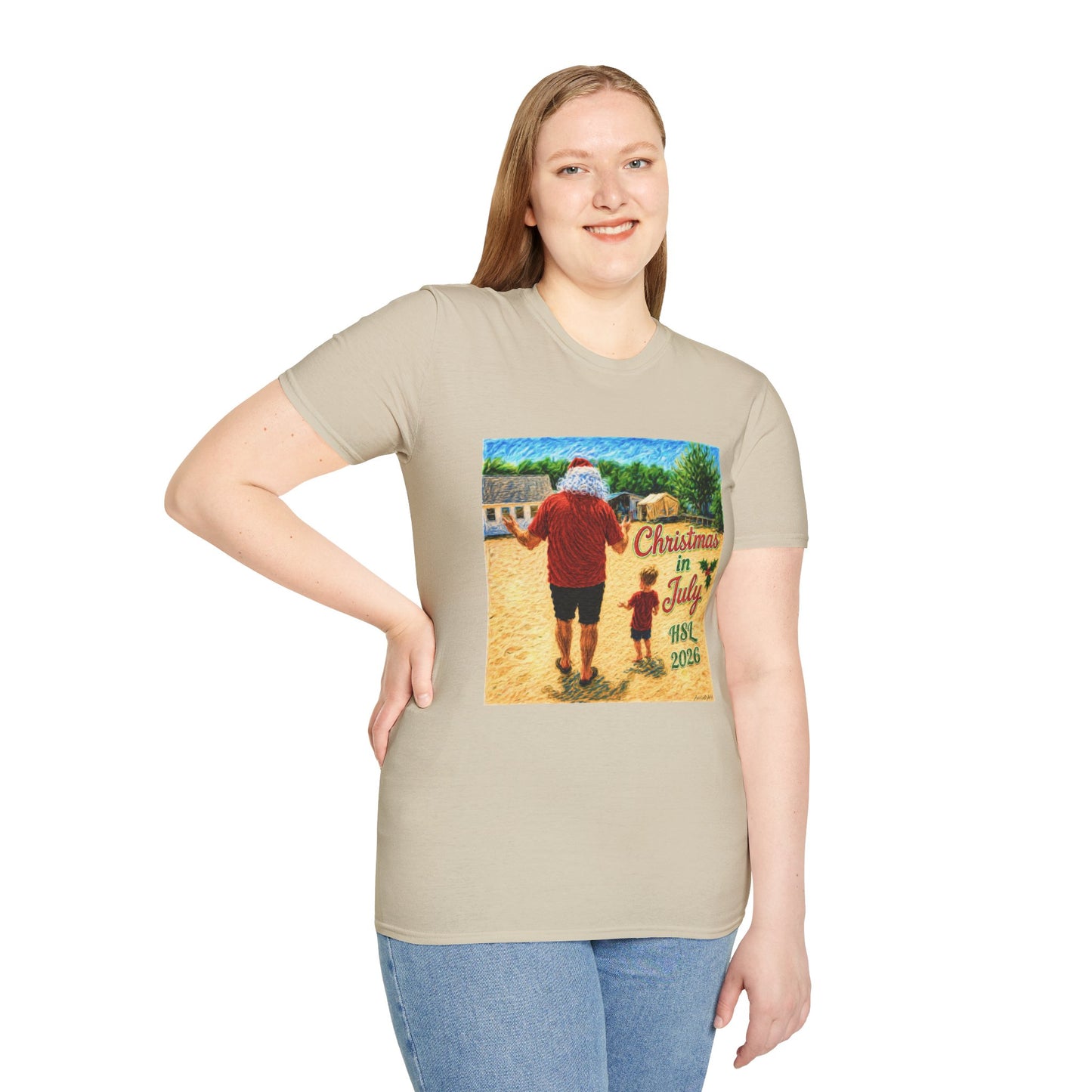 T-Shirt — Christmas in July Santa Beach Graphic Tee