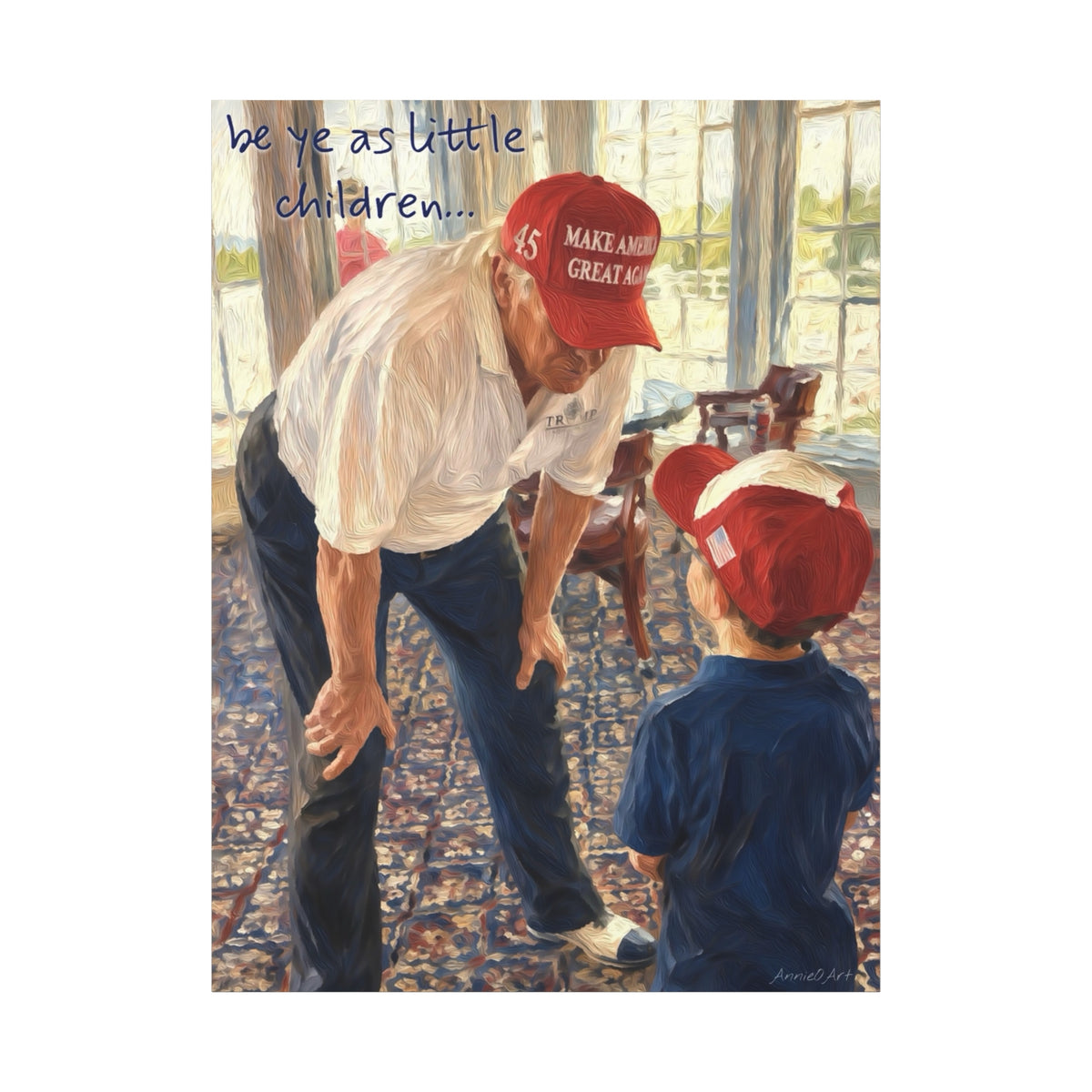 Trump Matte Canvas Wall Art - 'Be Ye as Little Children'
