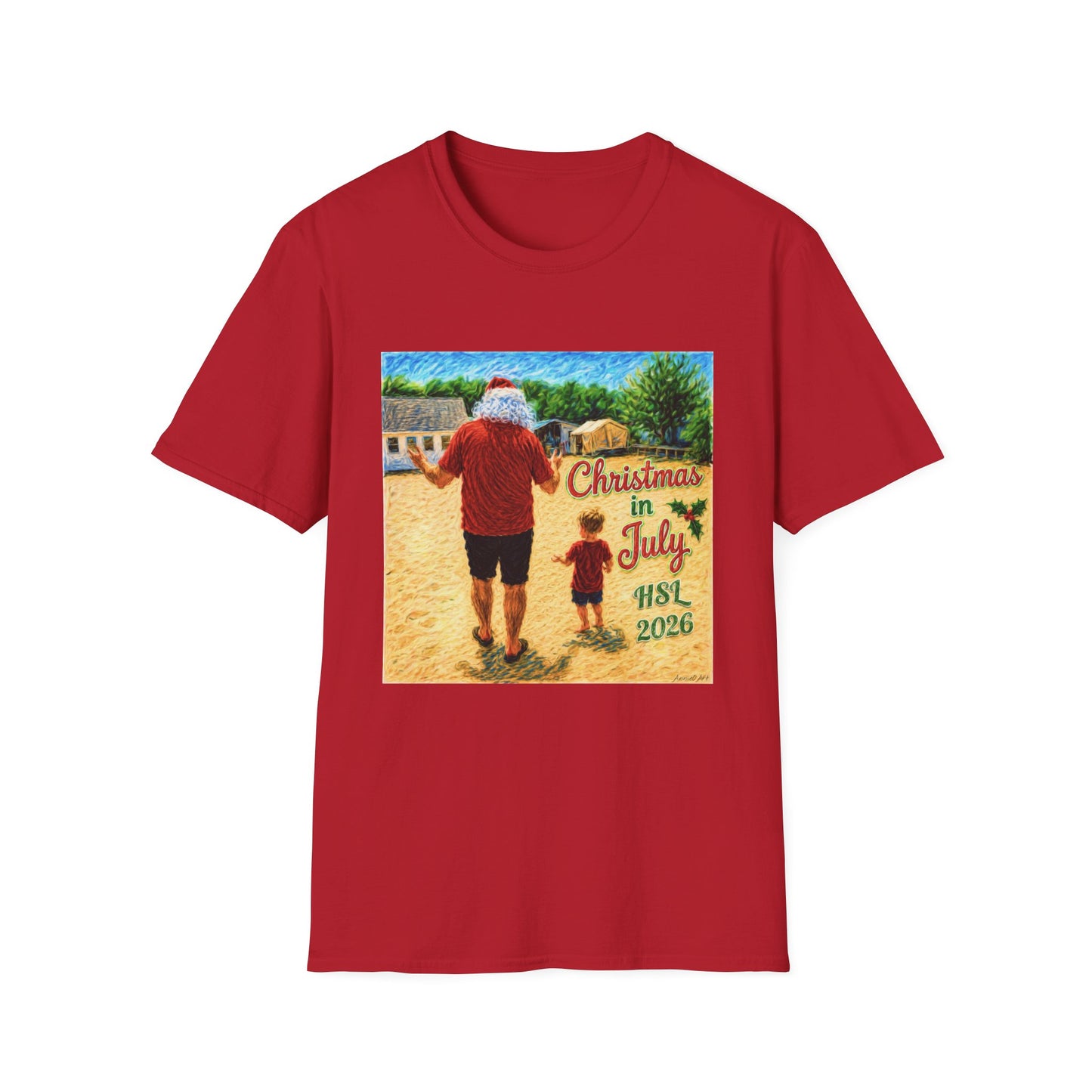 T-Shirt — Christmas in July Santa Beach Graphic Tee