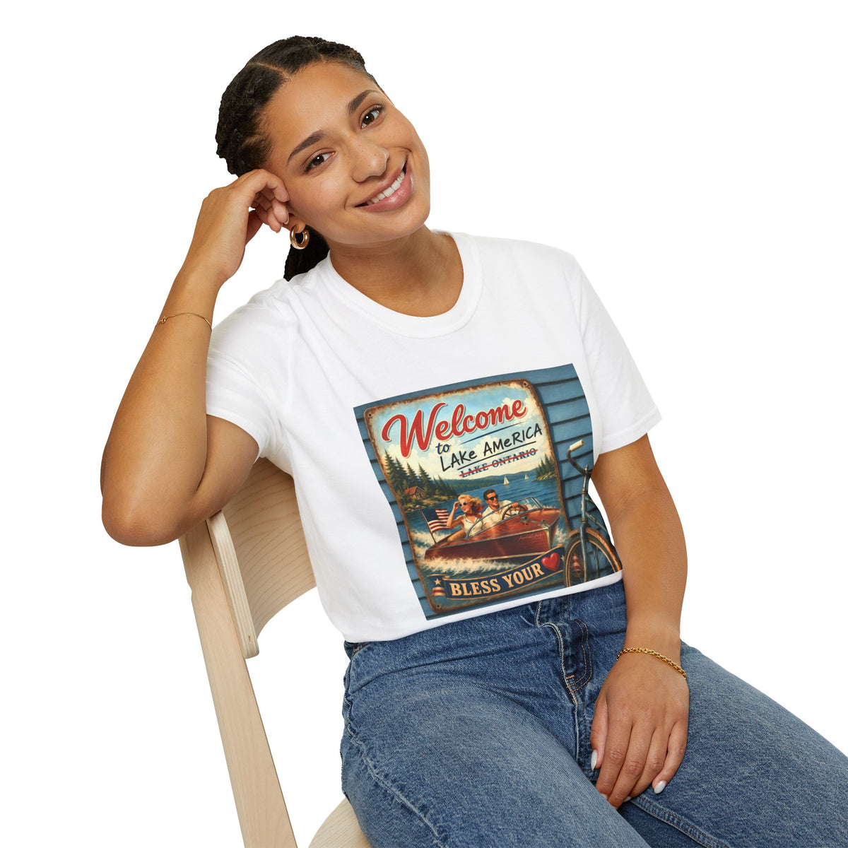 Lake America Welcome T-Shirt — Vintage Lake America Boating Vacation Tee