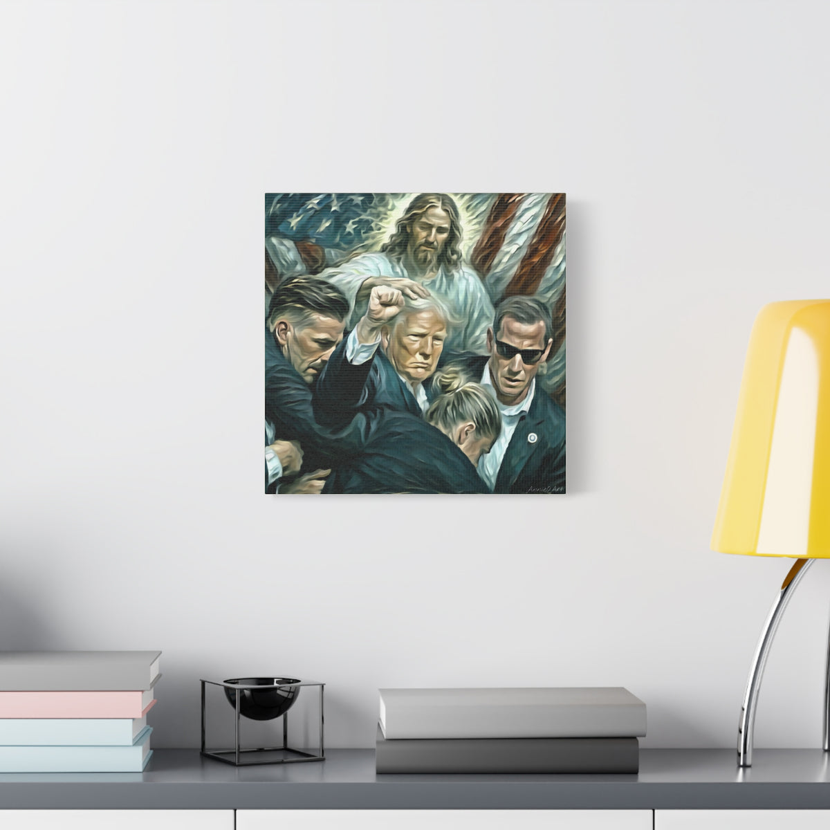 Trump With Jesus—Matte Canvas Art