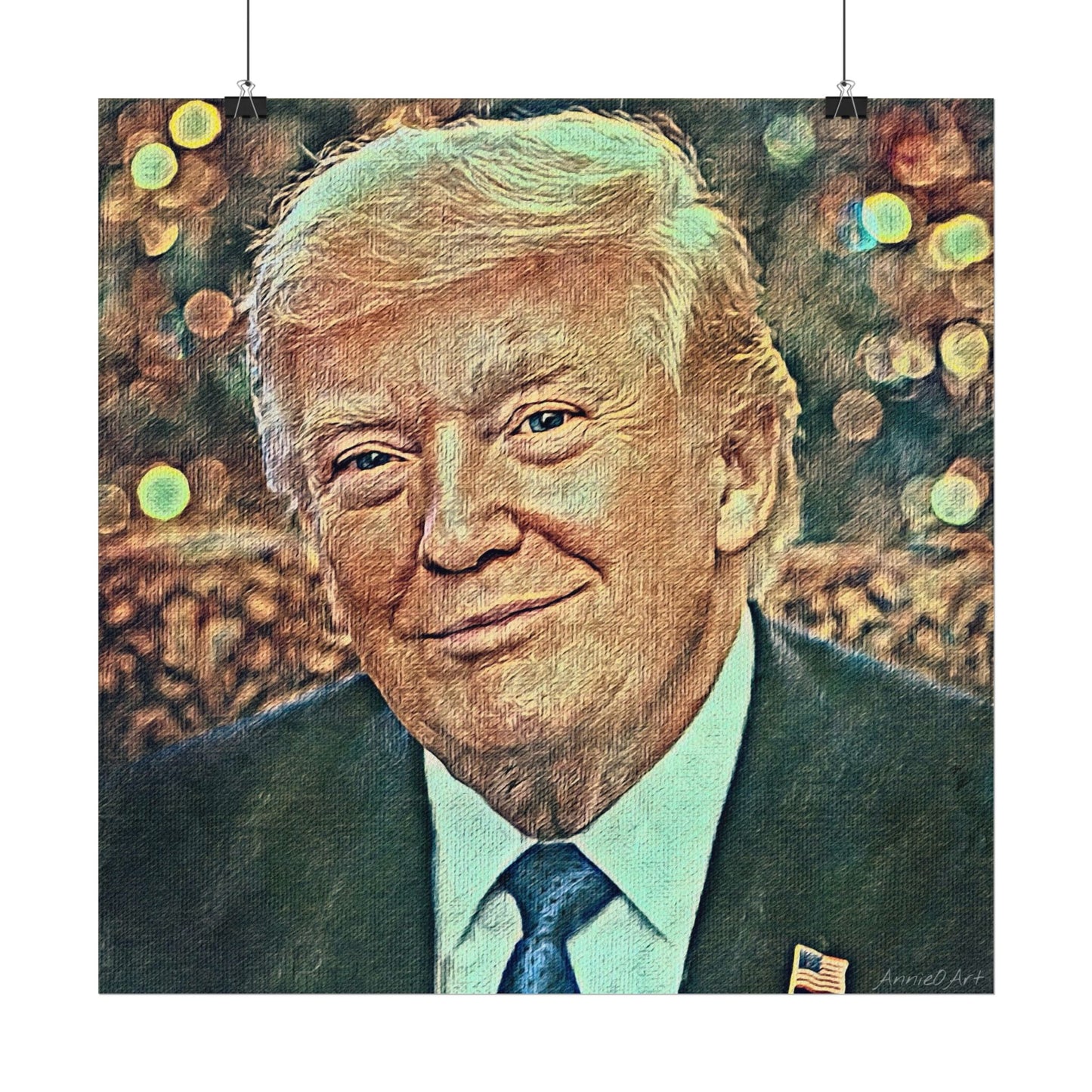 Trump Textured Watercolor Matte Poster