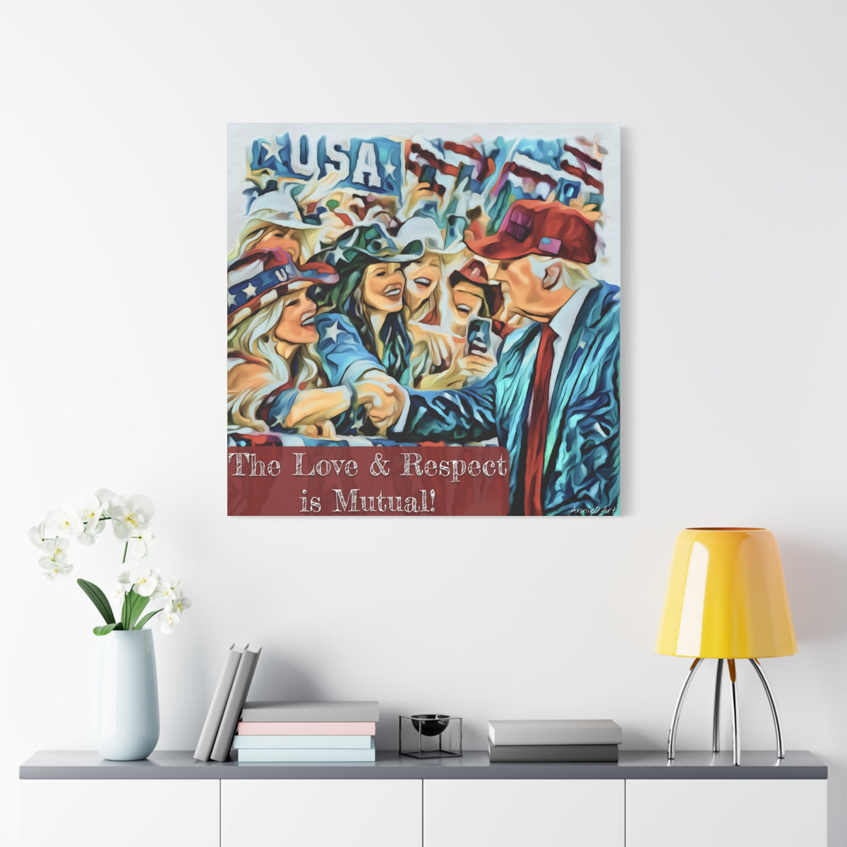 Trump Patriotic Crowd Canvas – "The Love & Respect is Mutual"