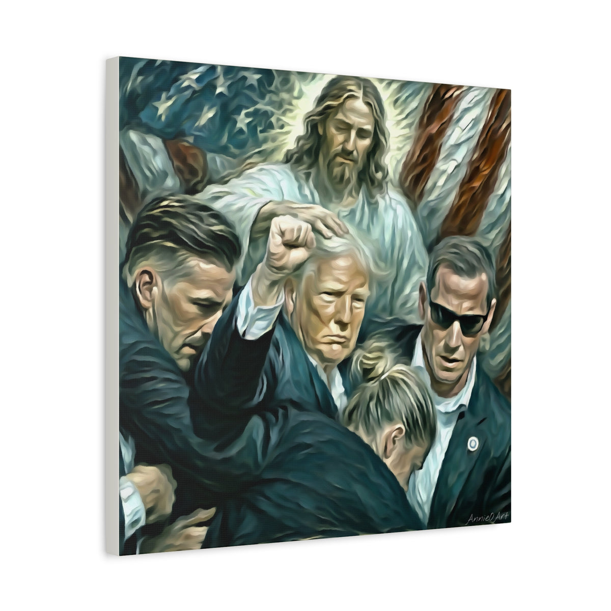 Trump With Jesus—Matte Canvas Art