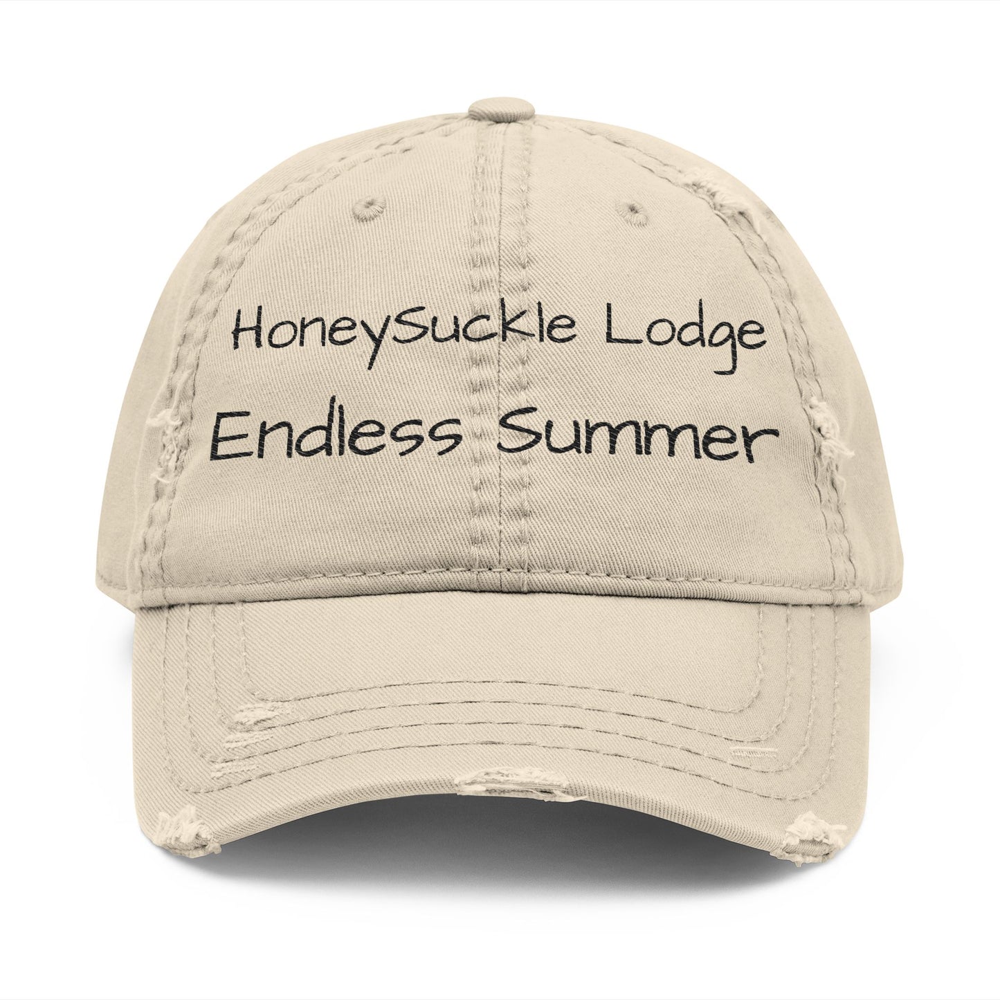 ‘Endless Summer’ & ‘I hear you call to me…’ Distressed Dad (or Mom) Hat — Embroidered Beach Bungalow Vibes Cap