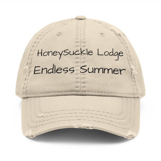 ‘Endless Summer’ & ‘I hear you call to me…’ Distressed Dad (or Mom) Hat — Embroidered Beach Bungalow Vibes Cap