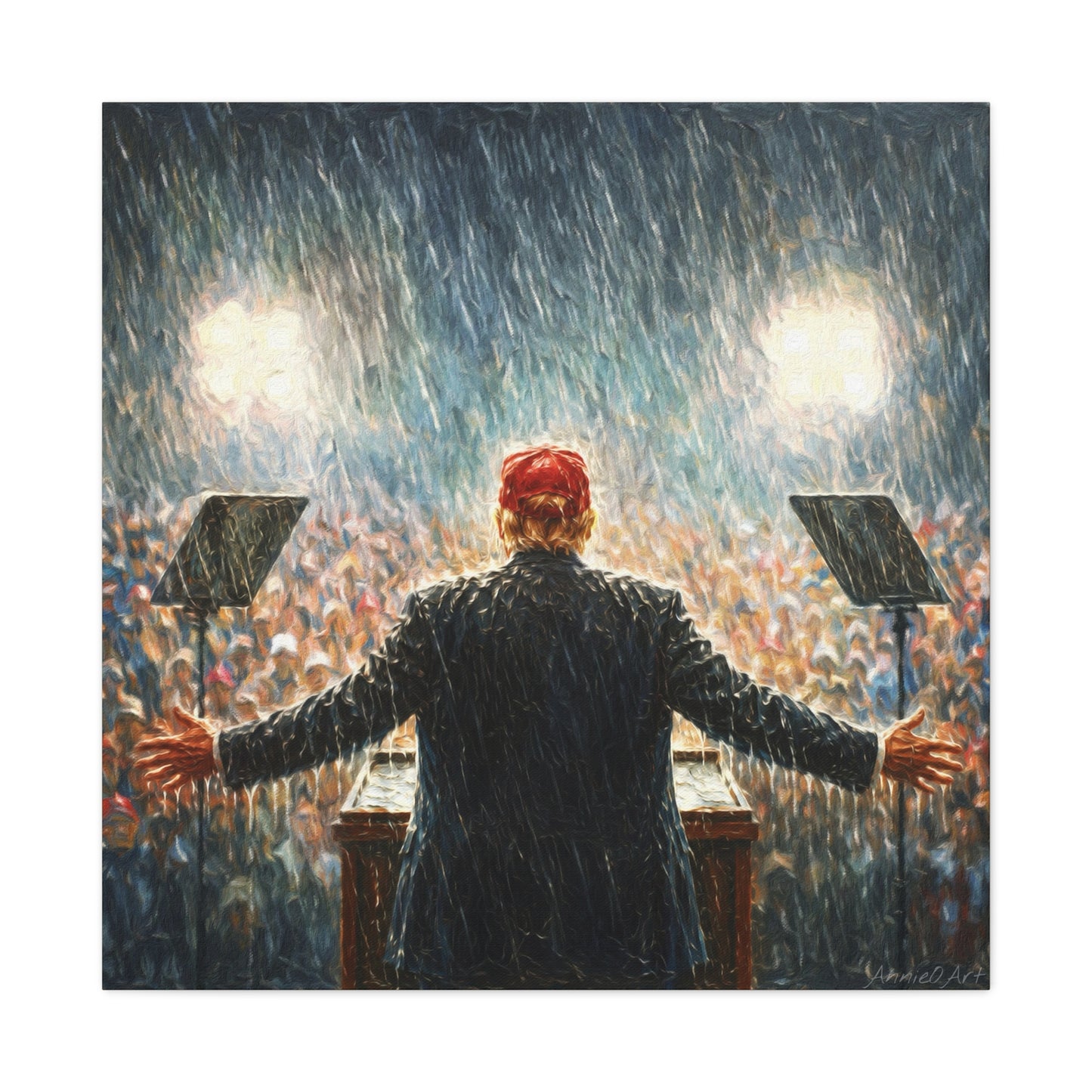 Trump Rally Canvas —Miami Rally “Baptism by Storm” Wall Art