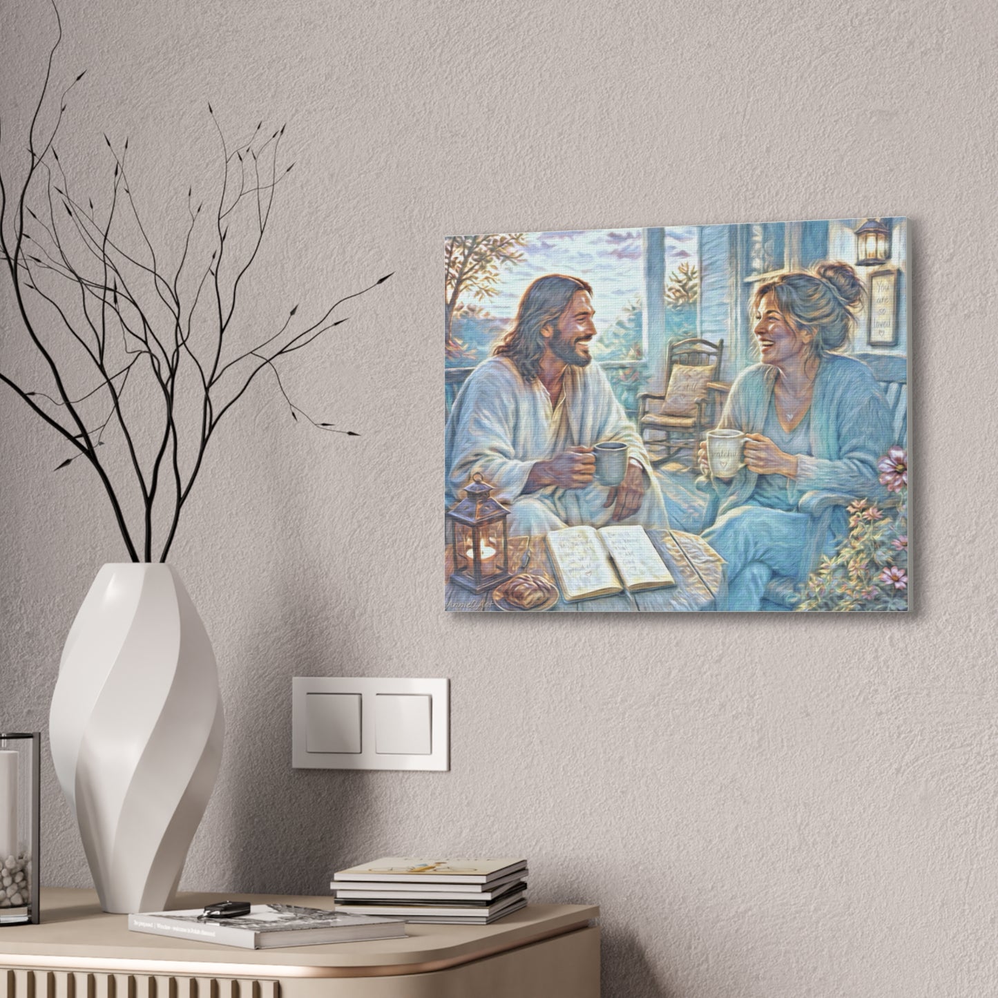 Coffee with Jesus Canvas Wall Art