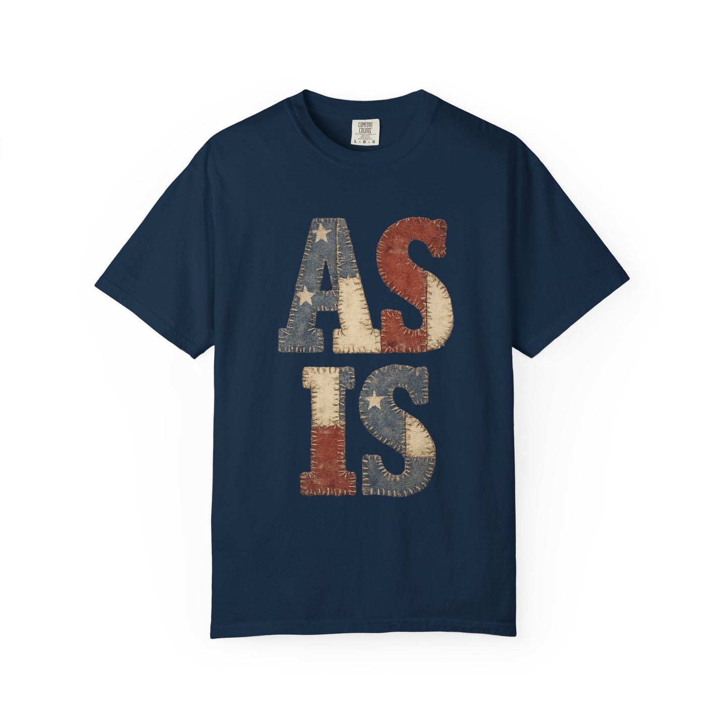 “AS IS” Quilt-look Vintage Flag Graphic T-Shirt