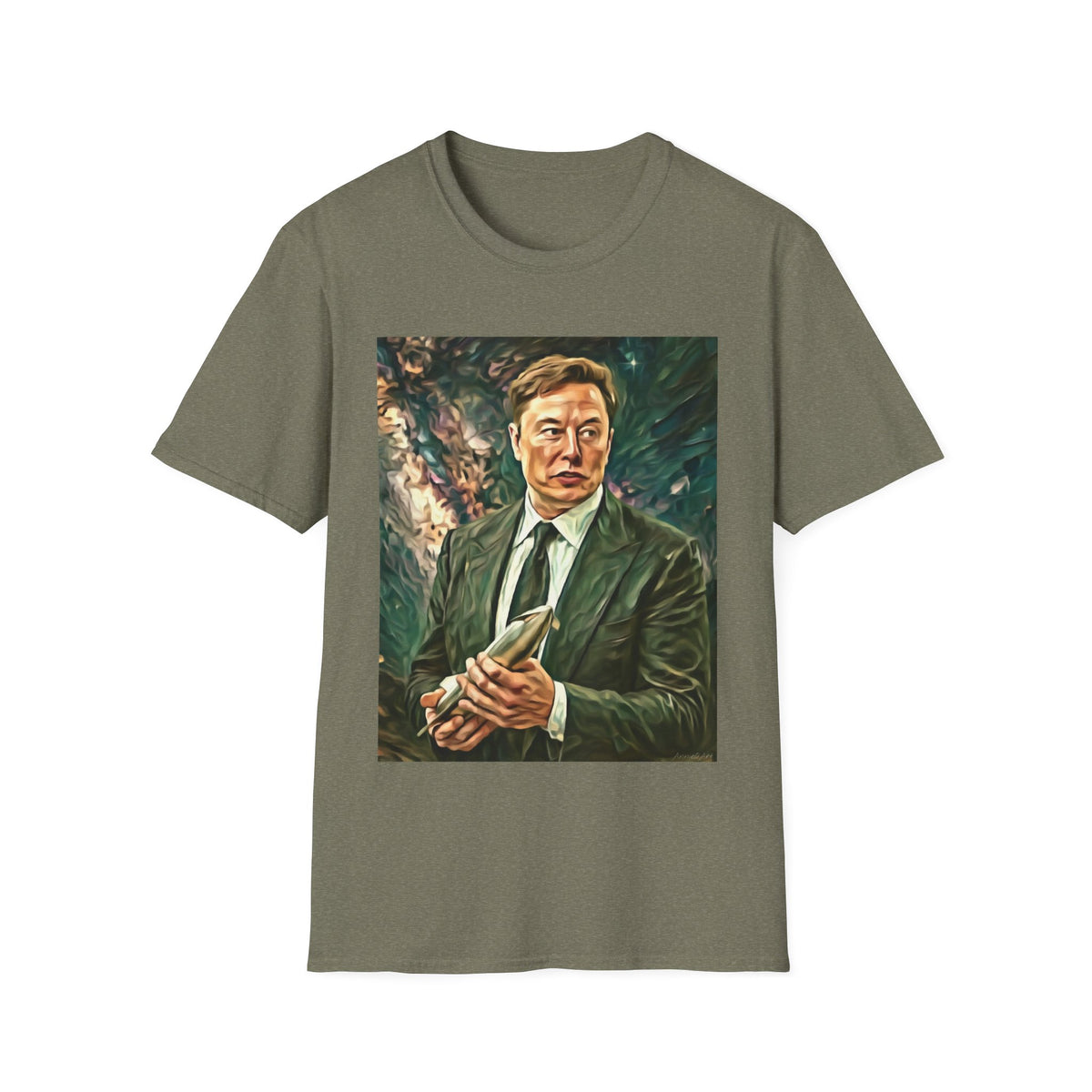 Elon Musk with Rocket— Graphic T-Shirt