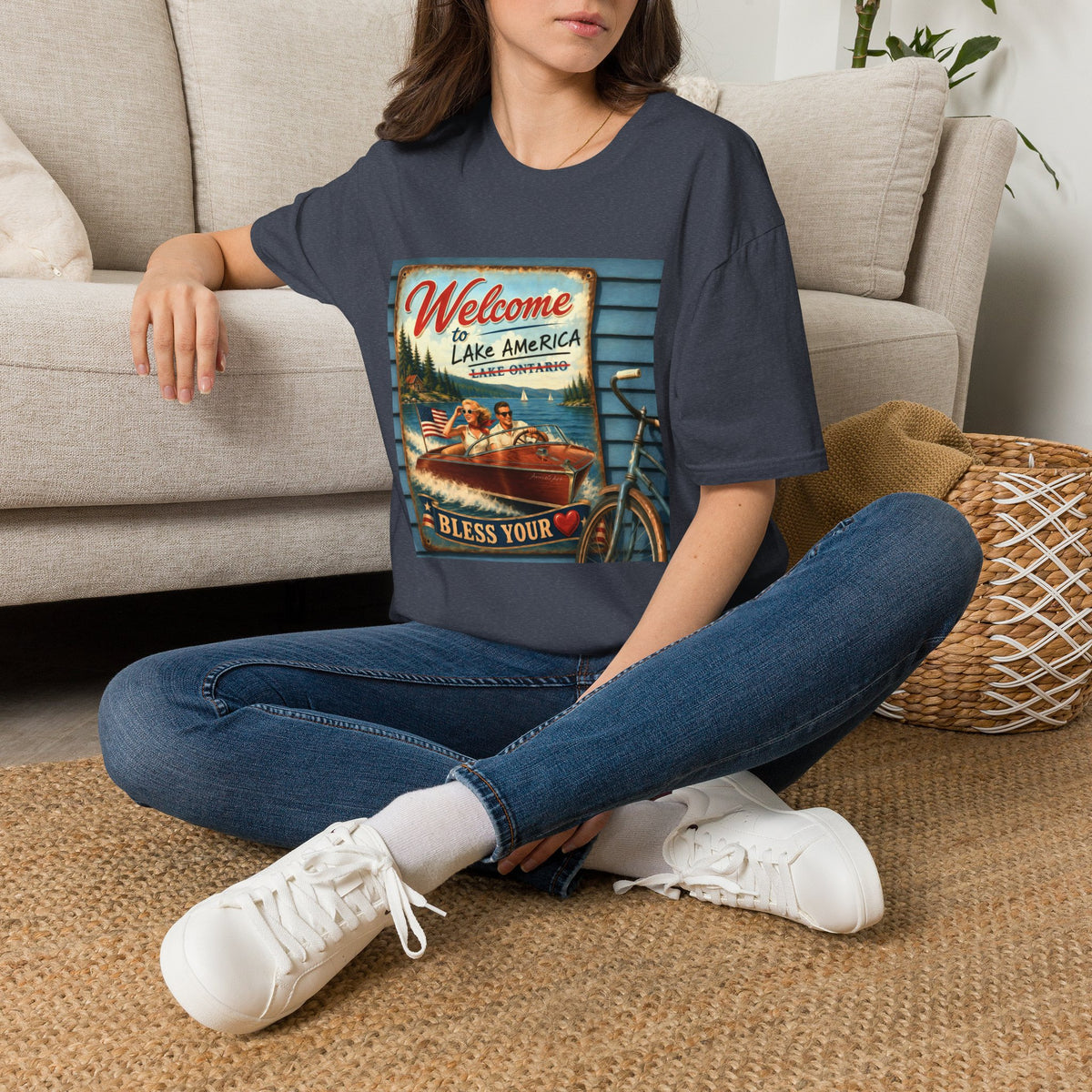 Lake America Welcome T-Shirt — Vintage Lake America Boating Vacation Tee