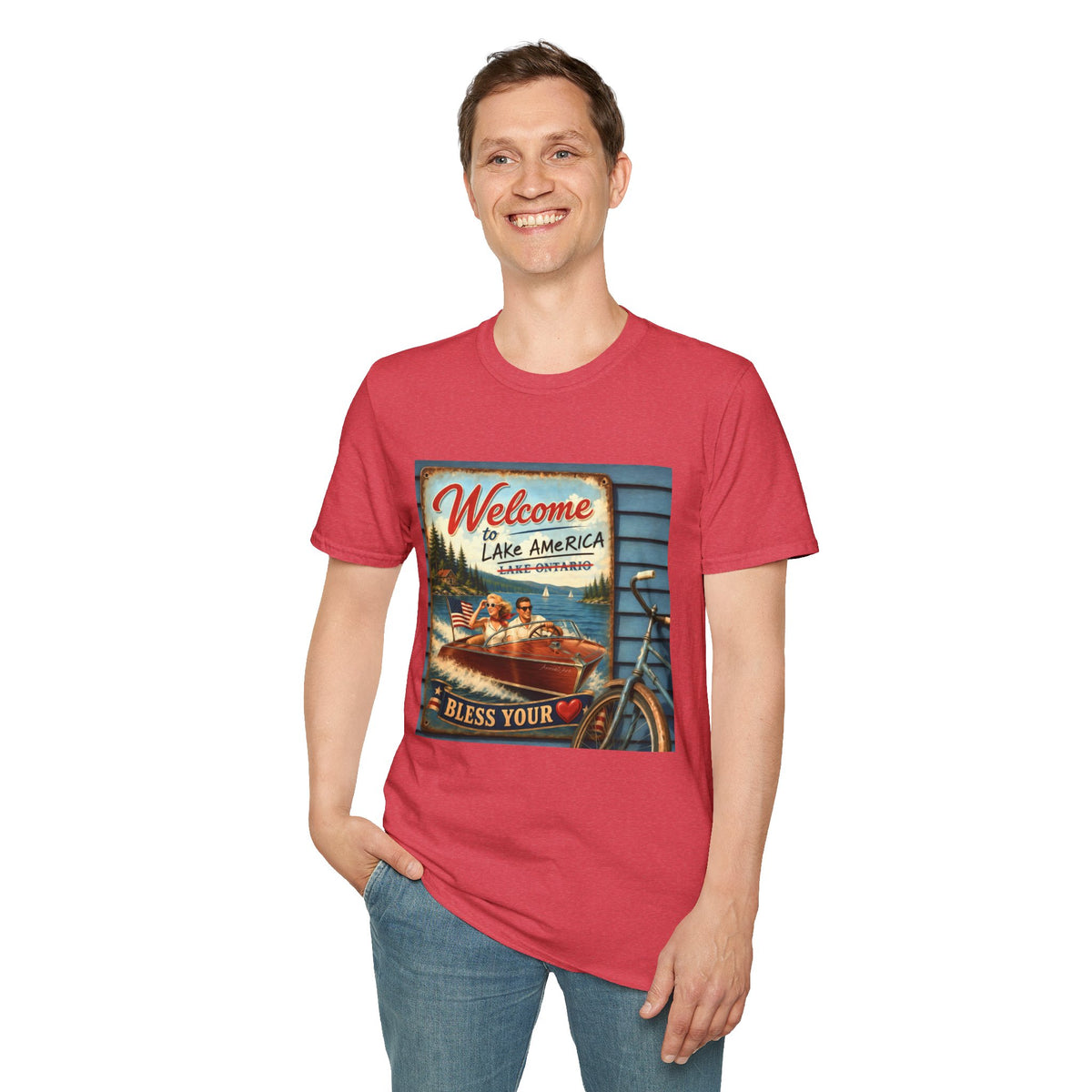 Lake America Welcome T-Shirt — Vintage Lake America Boating Vacation Tee