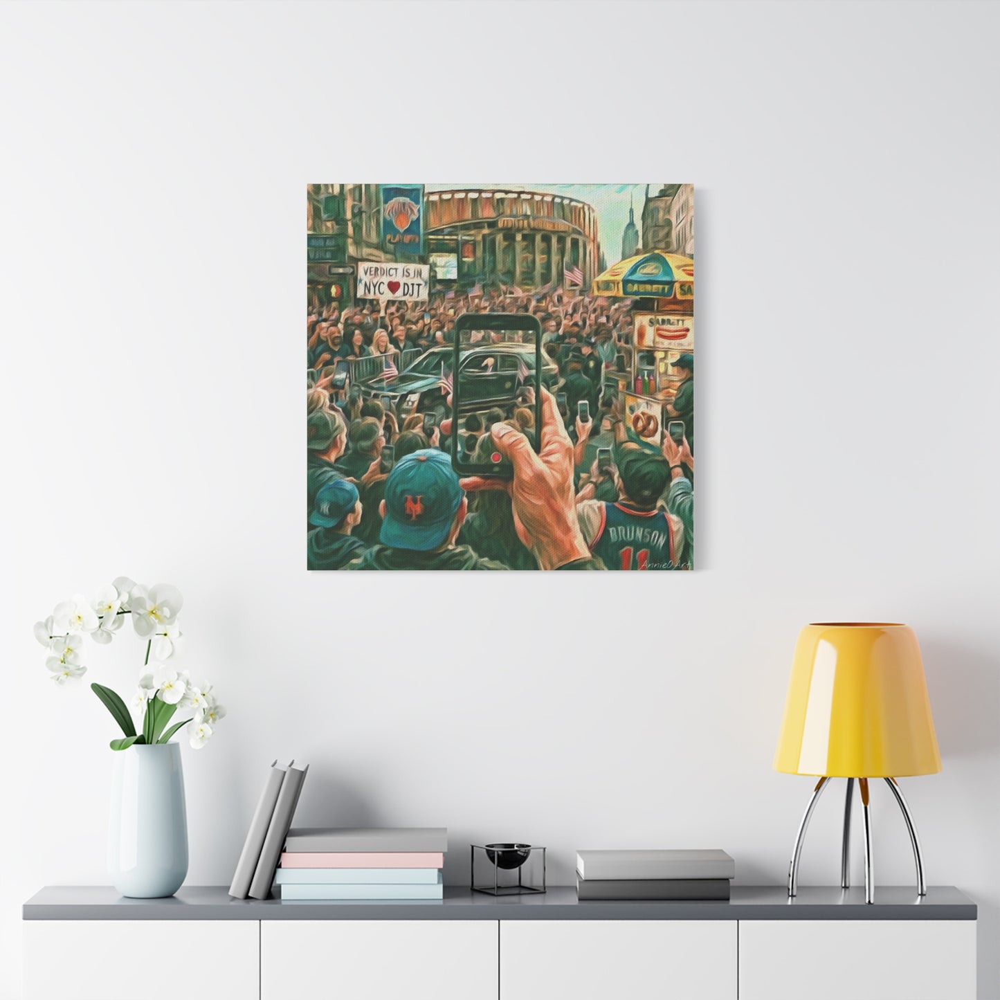 Trump Cheered At The Garden— Canvas Art - NYC Crowd Cheering with Phone Recording (Stretched 1.25")