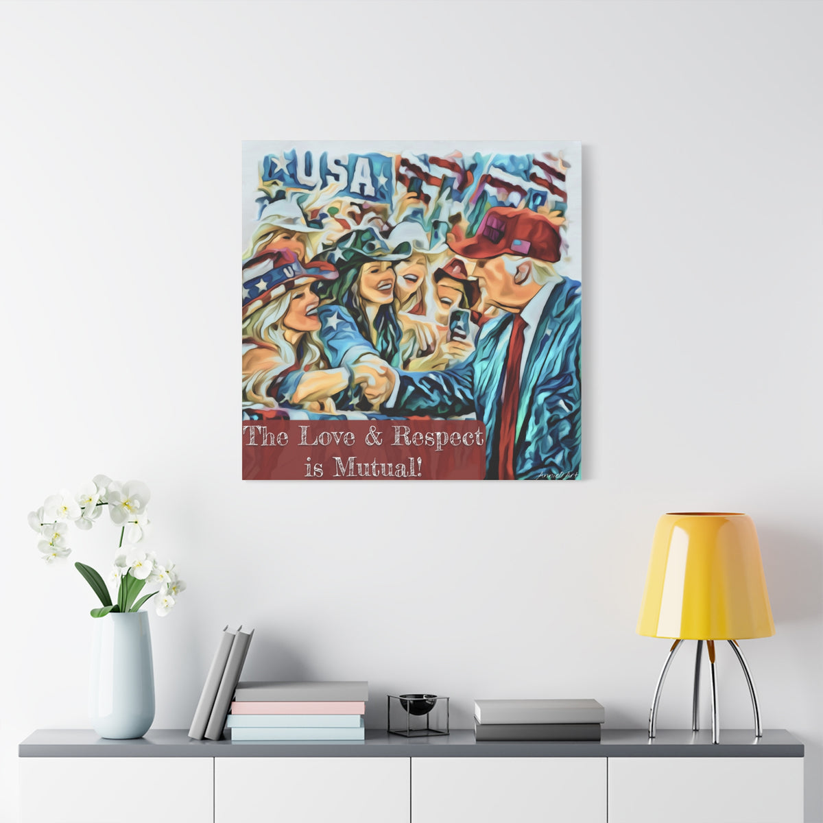 Trump Patriotic Crowd Canvas – "The Love & Respect is Mutual"