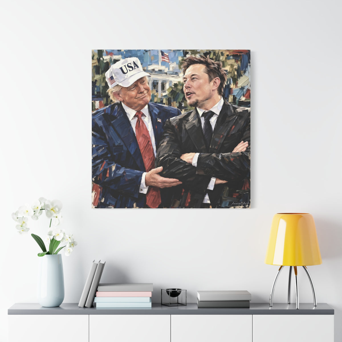 President Trump & Elon Musk Portrait Canvas
