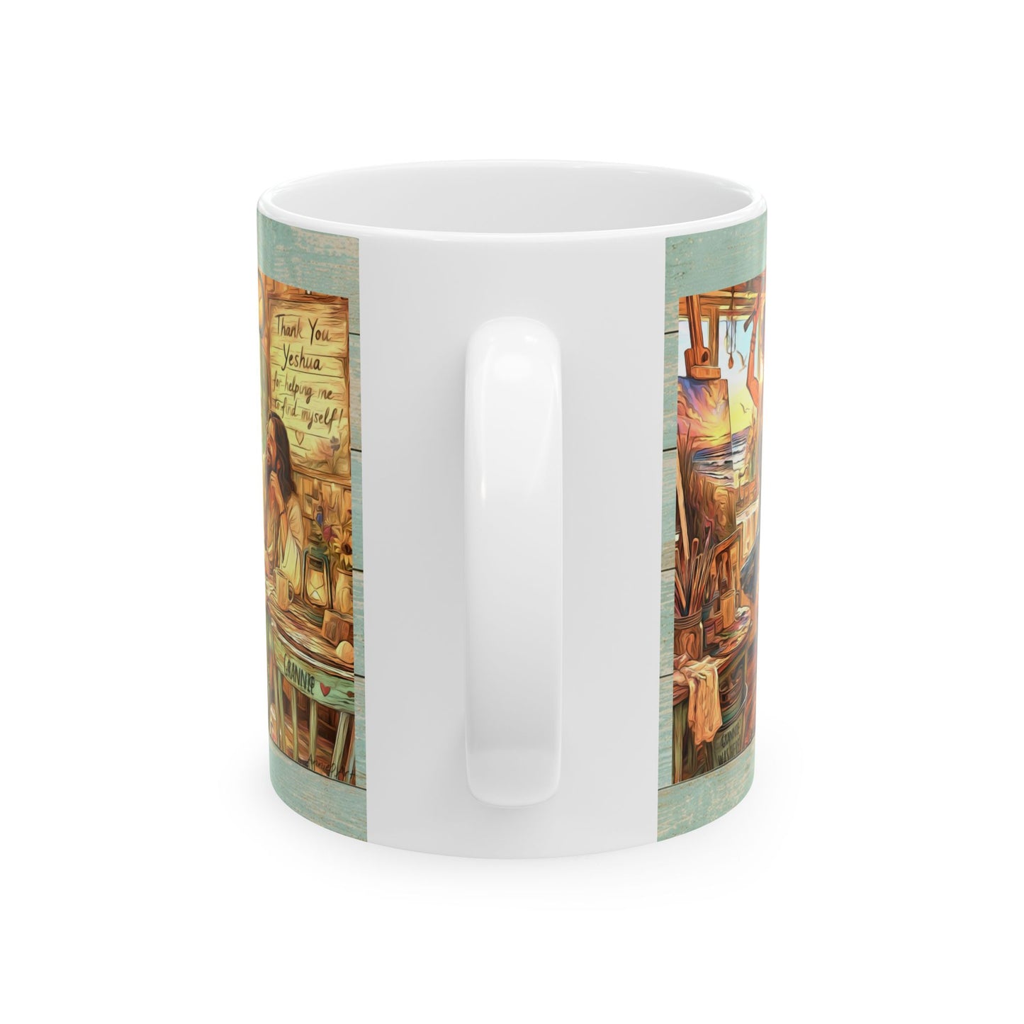 Ceramic Mug — Inspirational Artist Jesus Studio Scene (Thank You Yeshua)