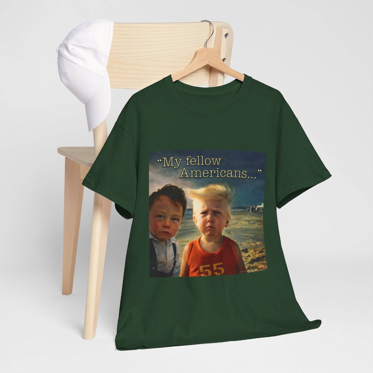‘55’ Vintage Meme Tee — "My fellow Americans..." Funny Retro Graphic T-Shirt