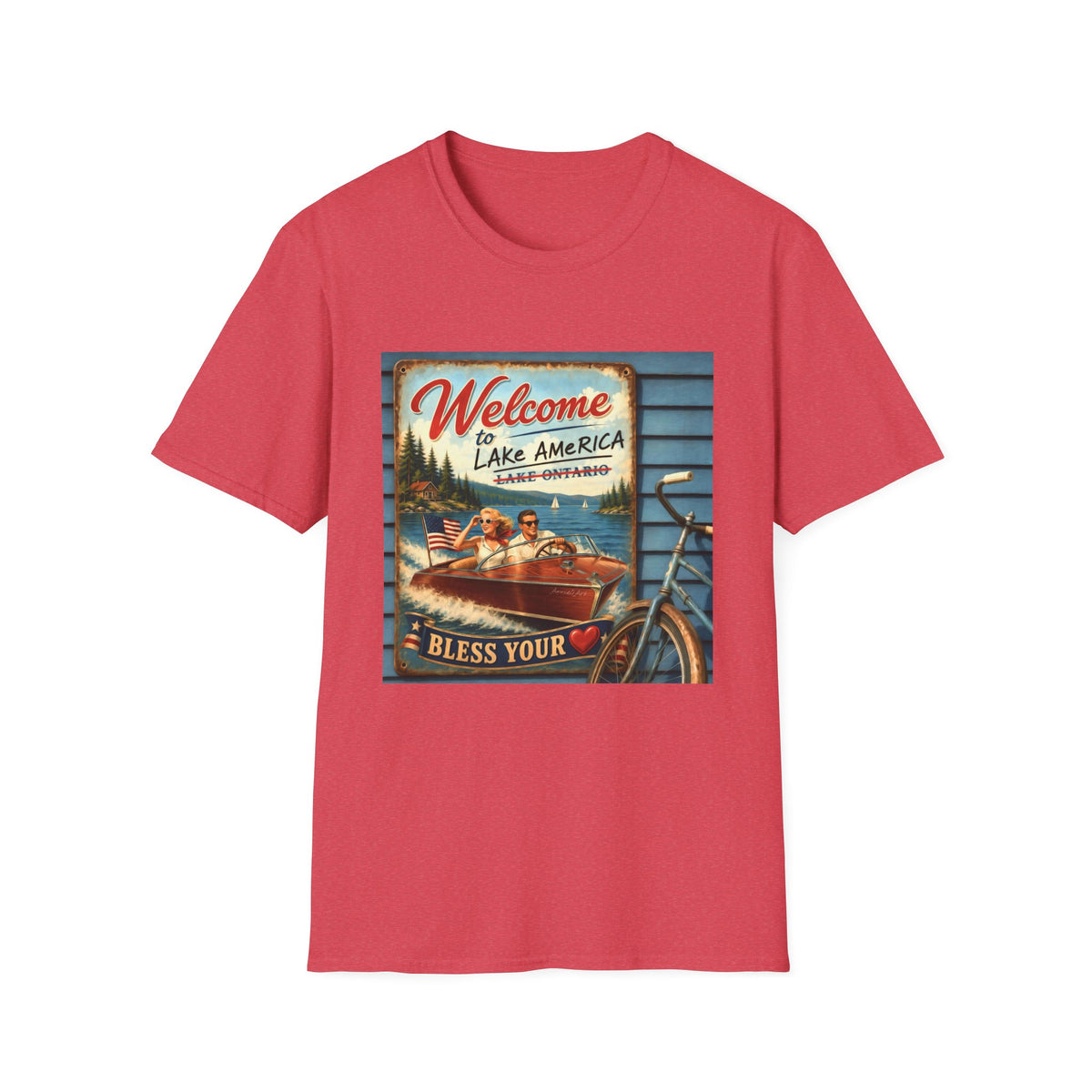 Lake America Welcome T-Shirt — Vintage Lake America Boating Vacation Tee