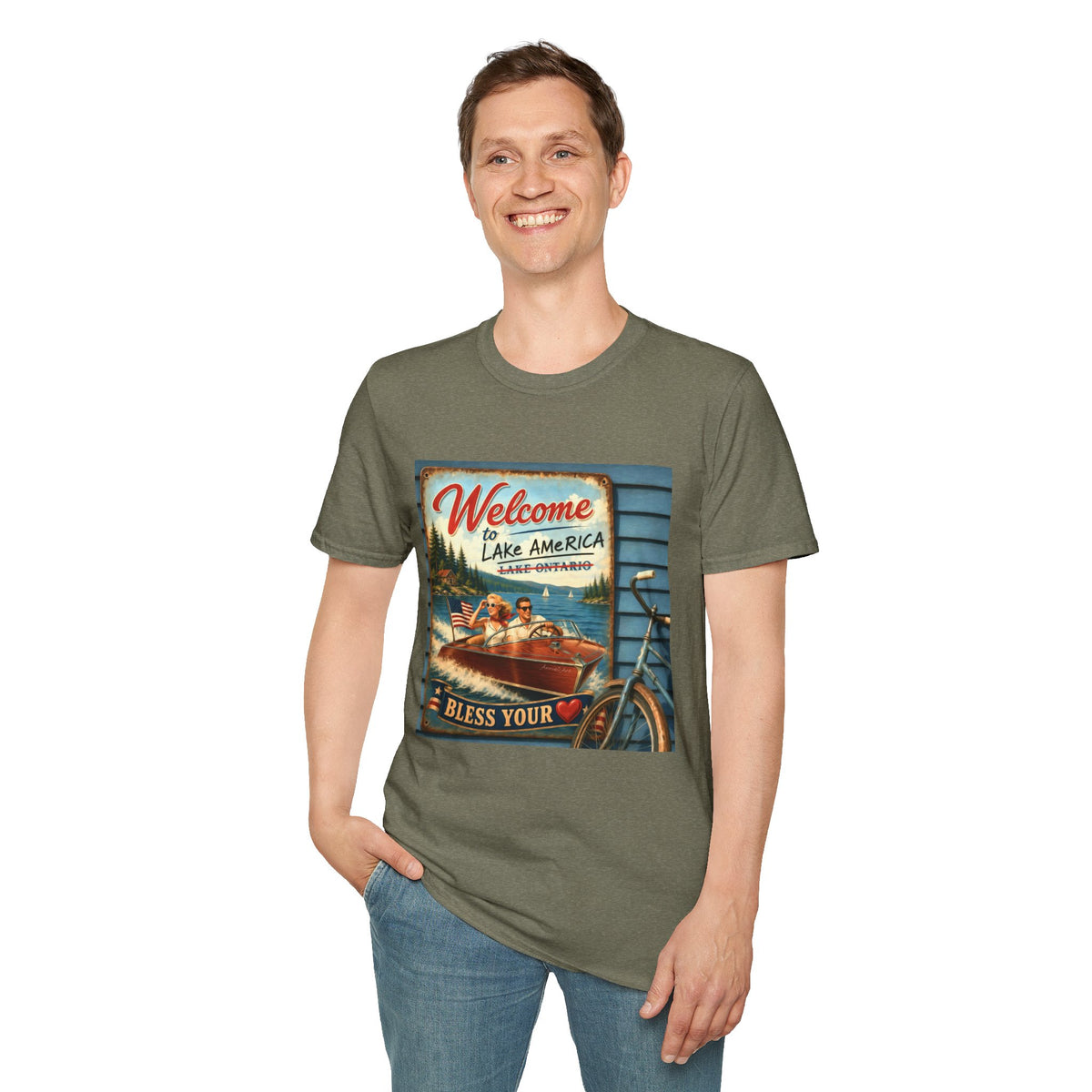 Lake America Welcome T-Shirt — Vintage Lake America Boating Vacation Tee