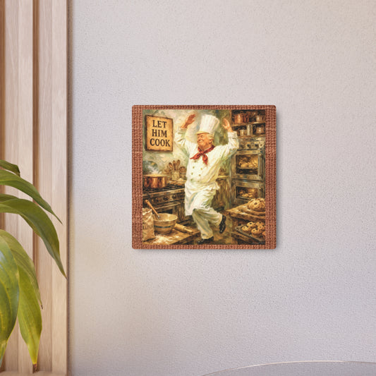 Trump ‘Let Him Cook’ Metal Art Sign – Vintage Chef Kitchen Wall Decor