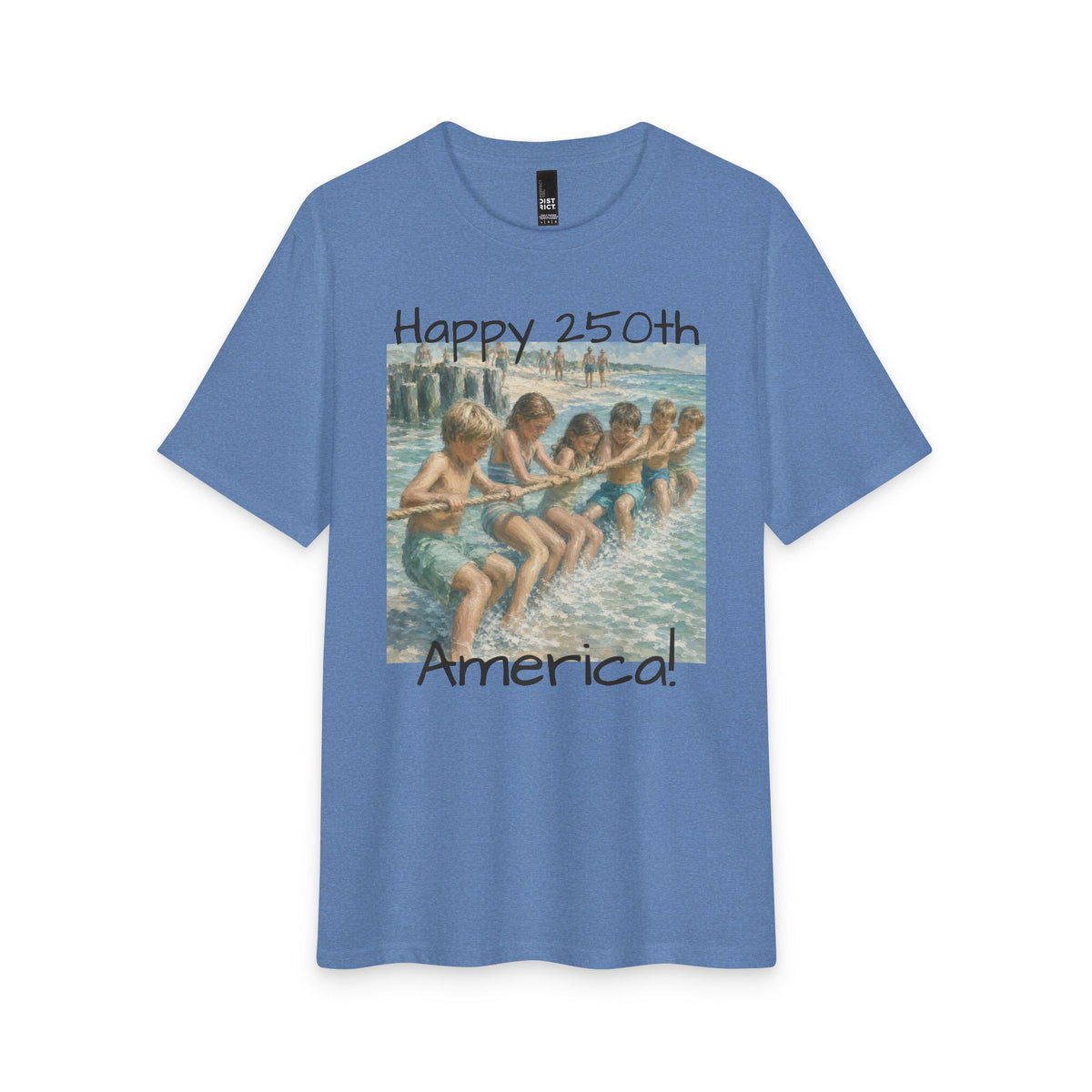 Vintage Americana Distressed Tee – "Happy 250th America!" Honeysuckle Lodge Souvenir T-Shirt