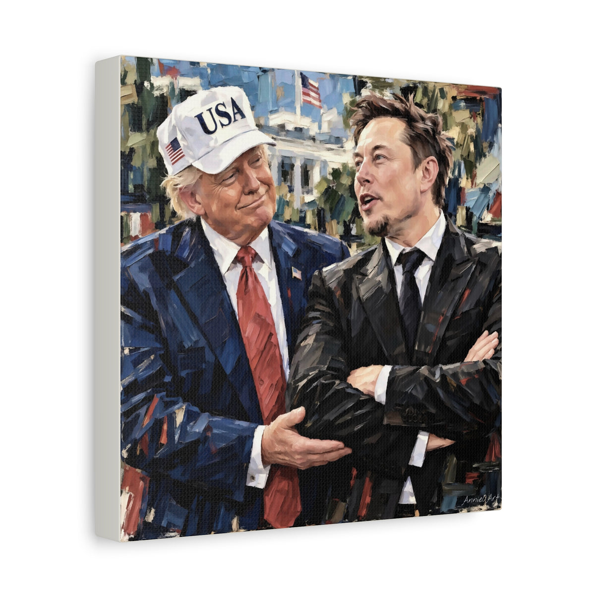 President Trump & Elon Musk Portrait Canvas