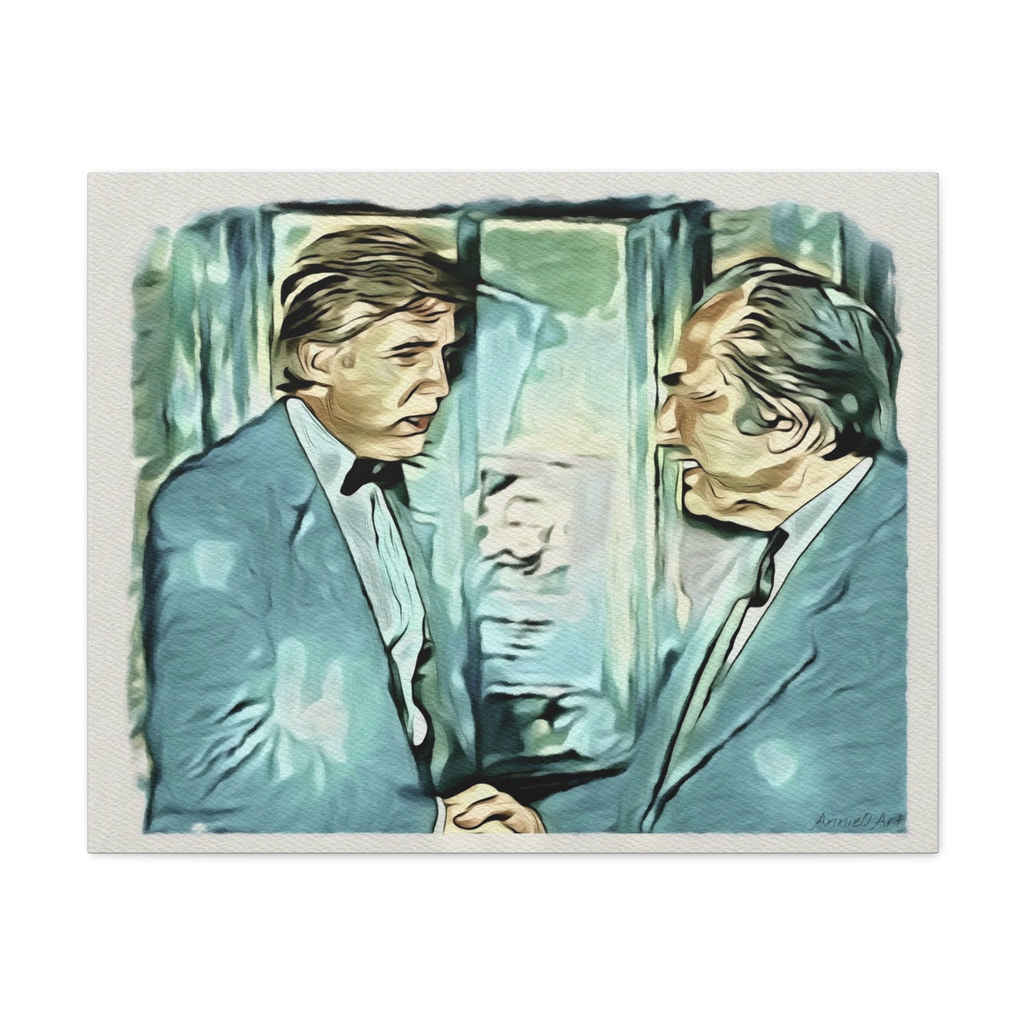 Vintage Trump & his Dad Portrait Canvas Print