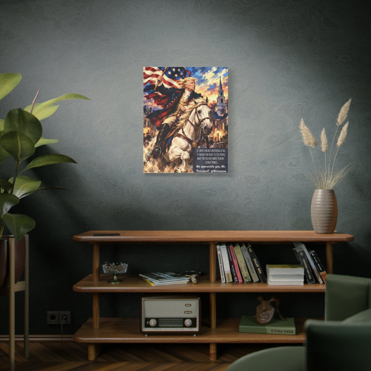 Patriotic Trump Canvas Print — 'We Appreciate You, Mr. President' Matte Stretched Wall Art