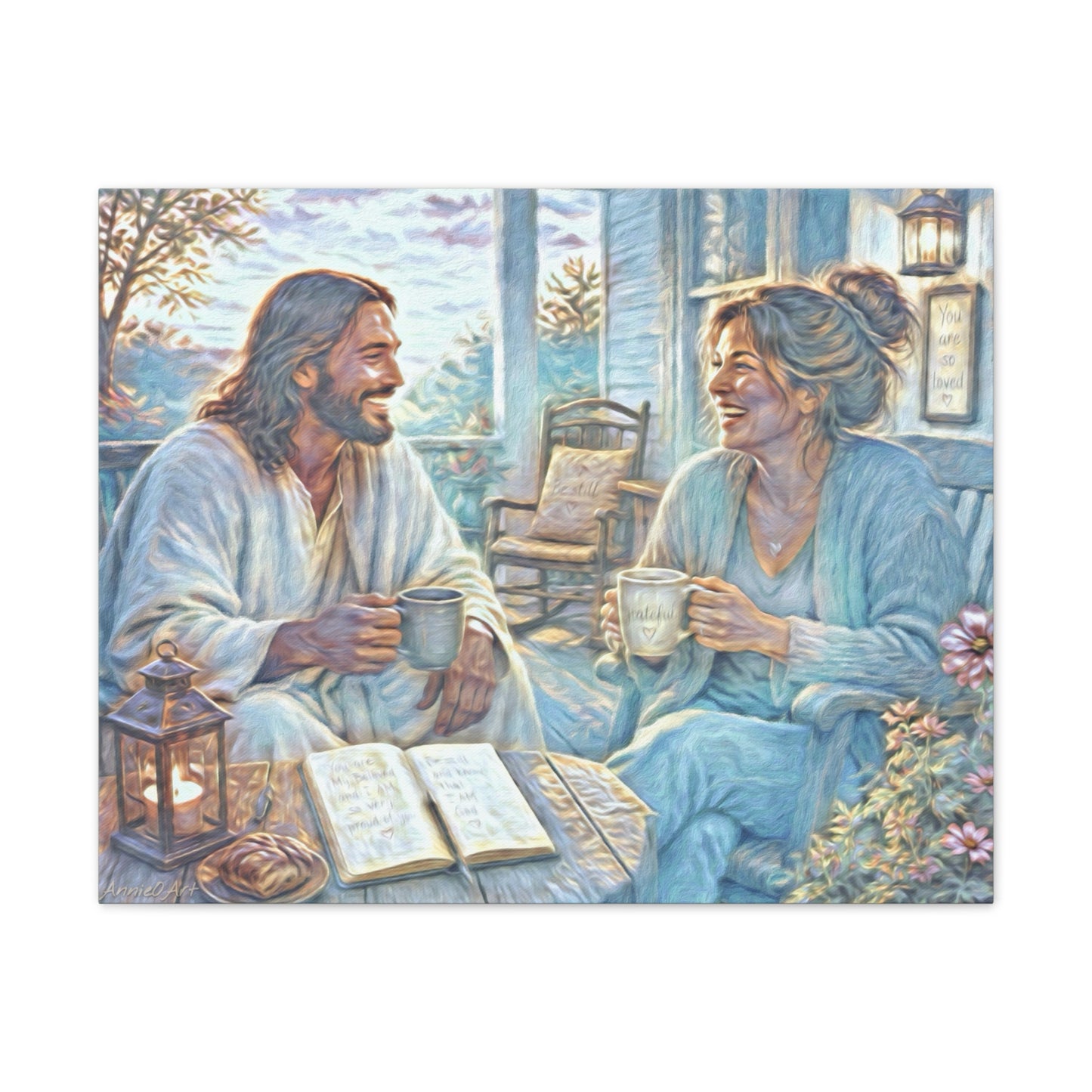 Coffee with Jesus Canvas Wall Art