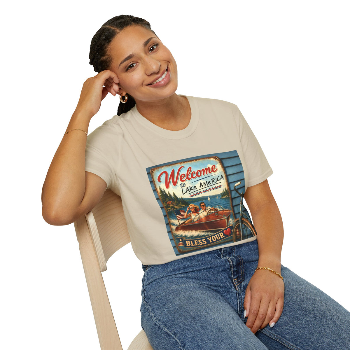 Lake America Welcome T-Shirt — Vintage Lake America Boating Vacation Tee