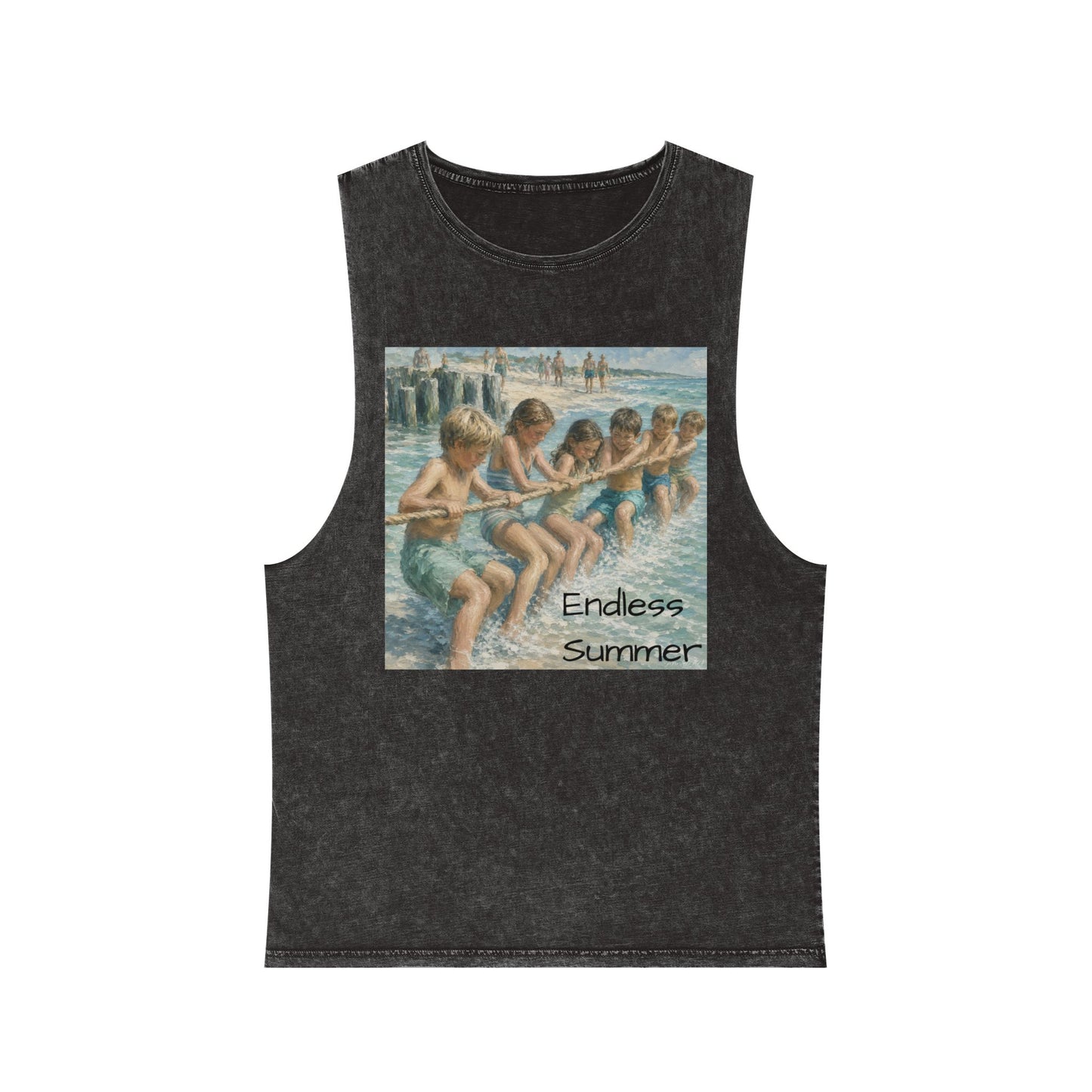 HSL Vintage Beach Tank Top — "I Hear You Call To Me" Stonewash Sleeveless Tee